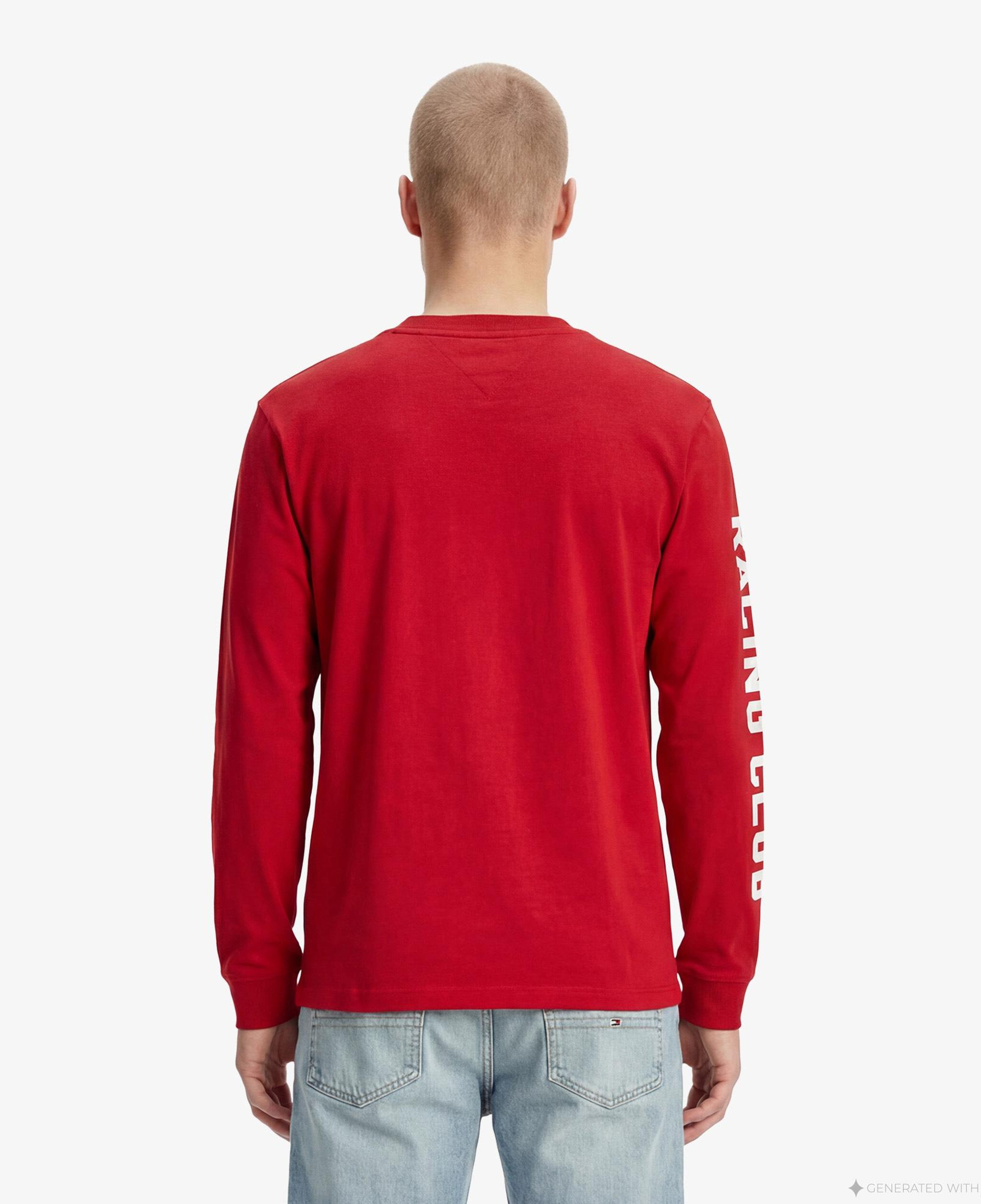 Tommy Hilfiger Moto Pack Erkek Kırmızı Uzun Kollu T-Shirt