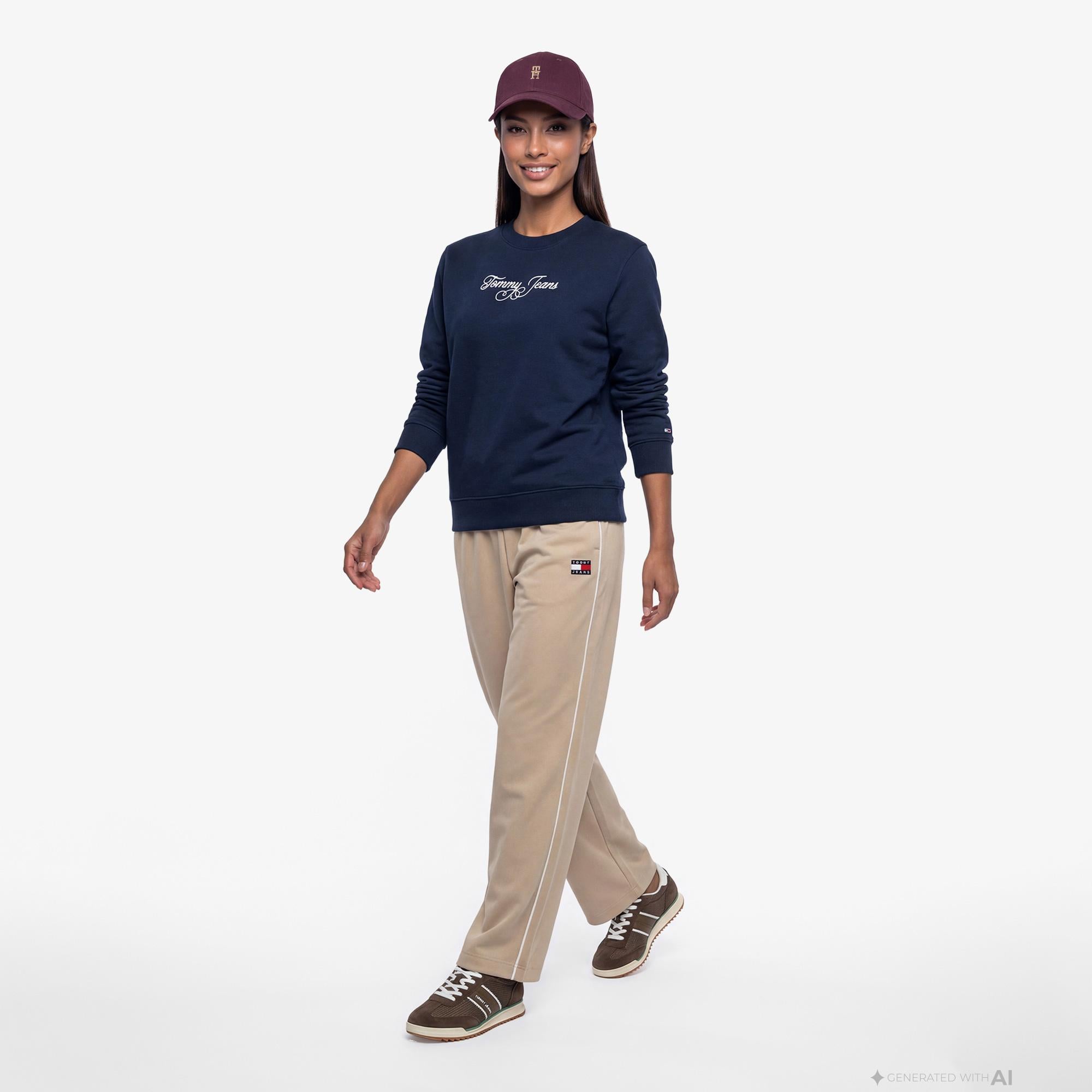 Tommy Hilfiger Essential Logo Kadın Lacivert Sweatshirt