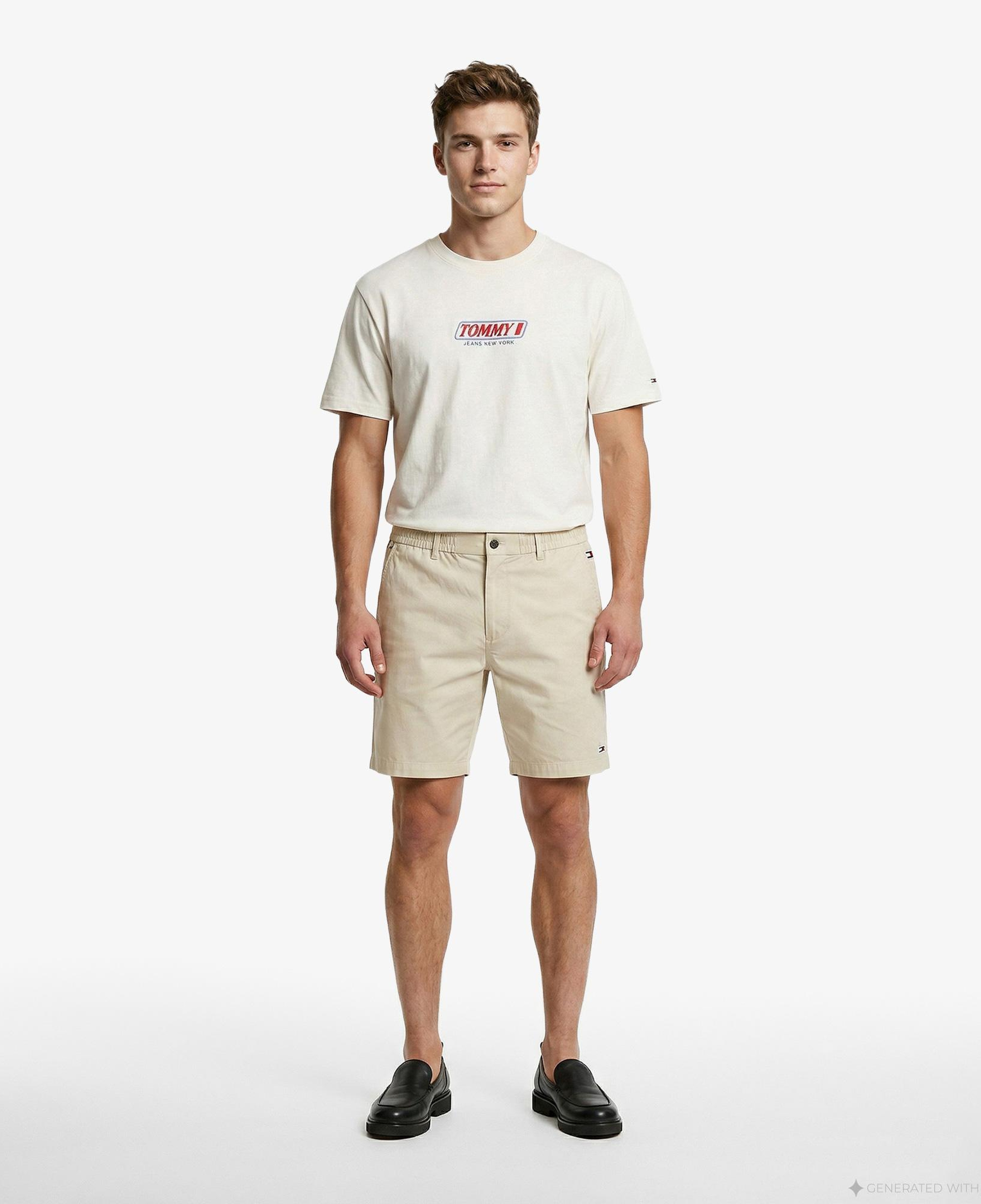 Tommy Hilfiger Erkek Beyaz T-Shirt