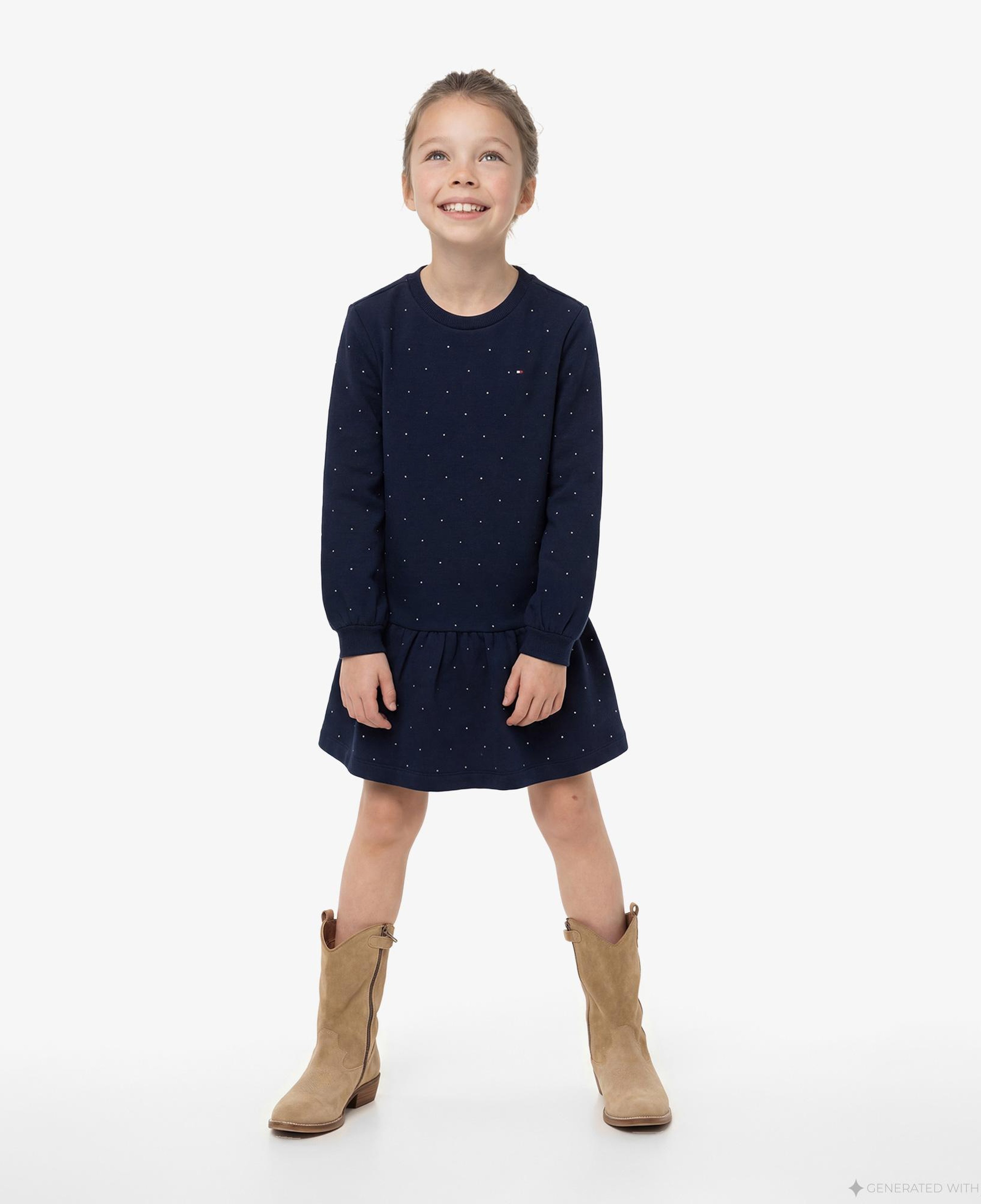 Tommy Hilfiger Festive Çocuk Lacivert Elbise