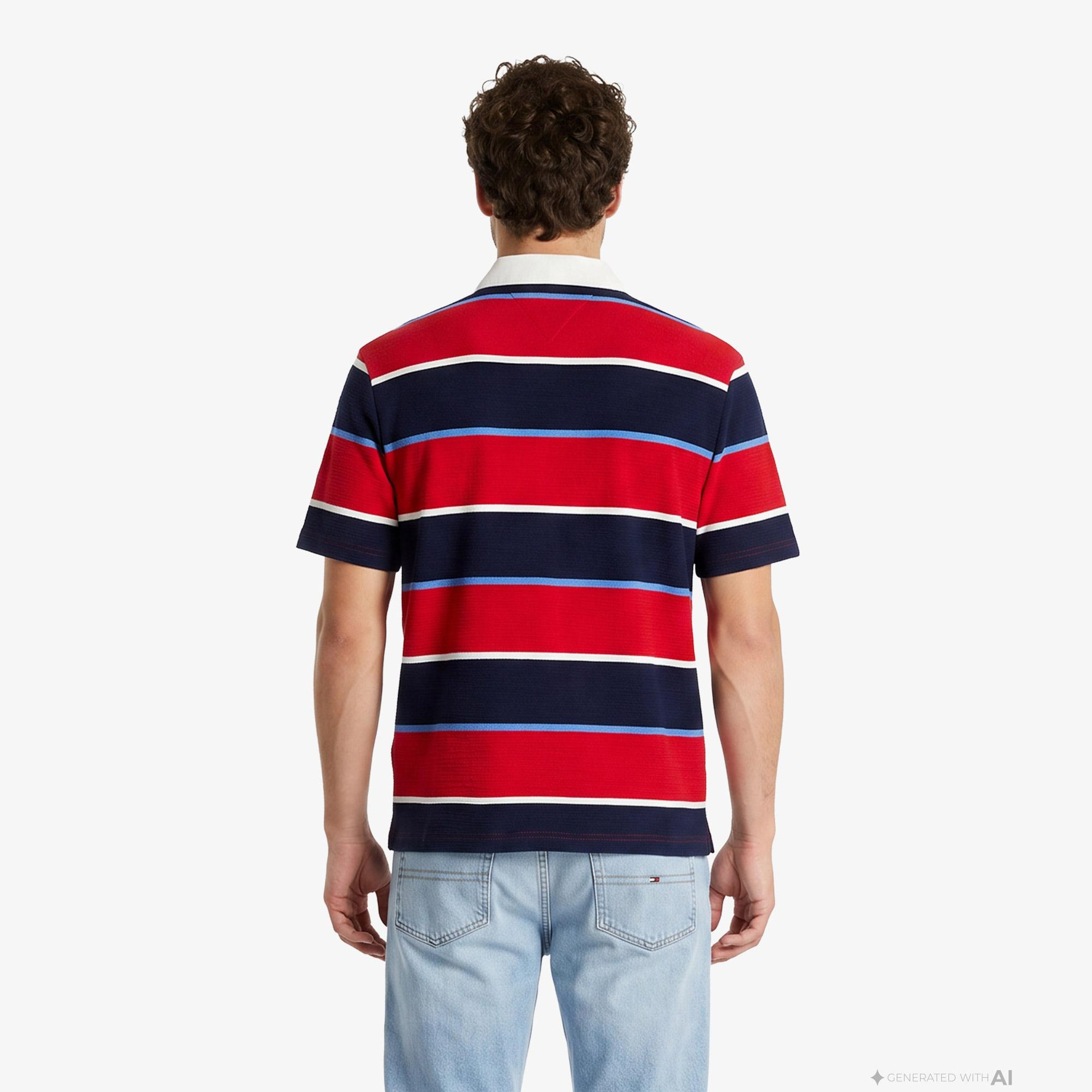 Tommy Hilfiger Rugby Erkek Kırmızı Polo Yaka T-Shirt