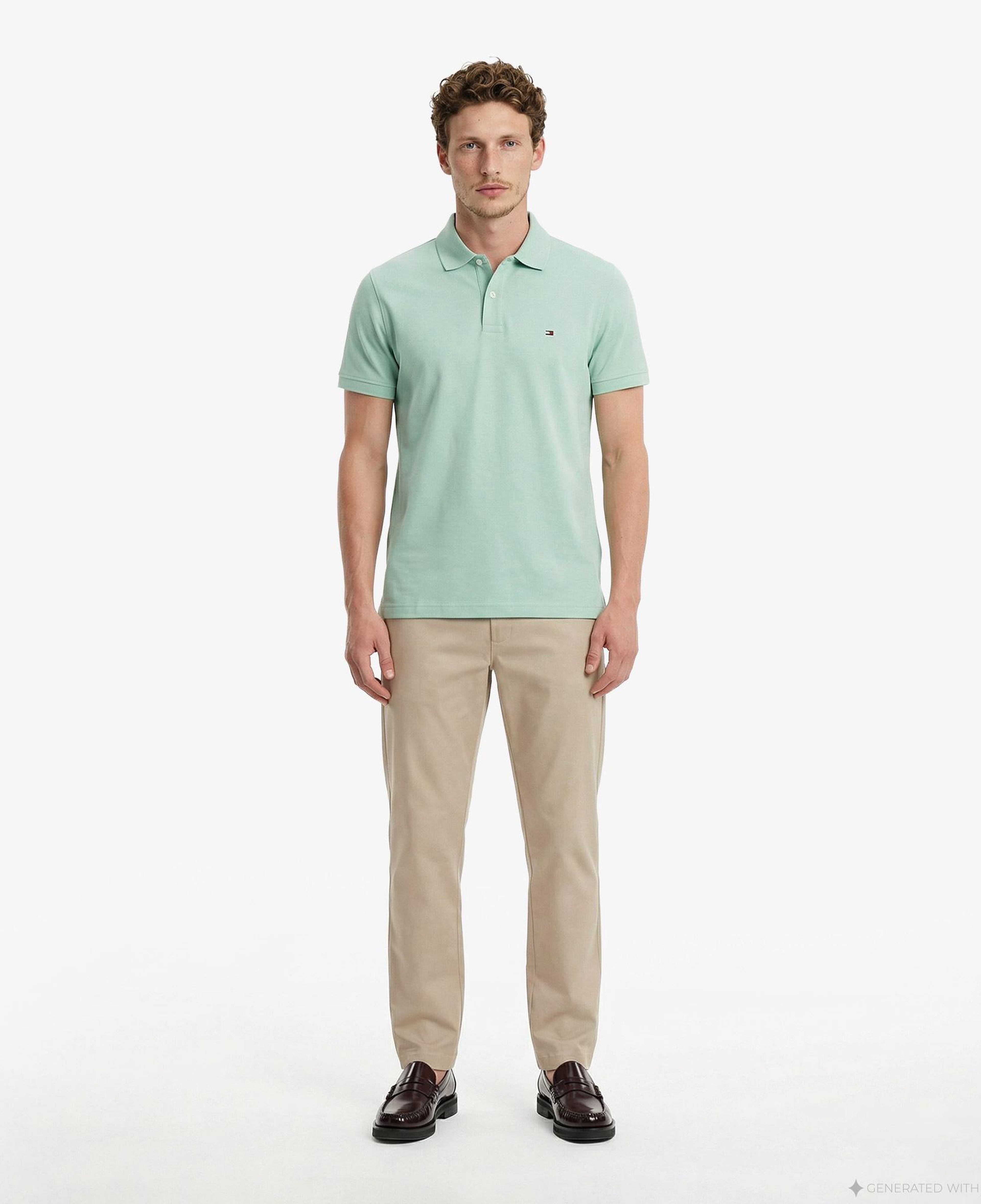 Tommy Hilfiger Core Essentials Erkek Yeşil Polo Yaka T-Shirt