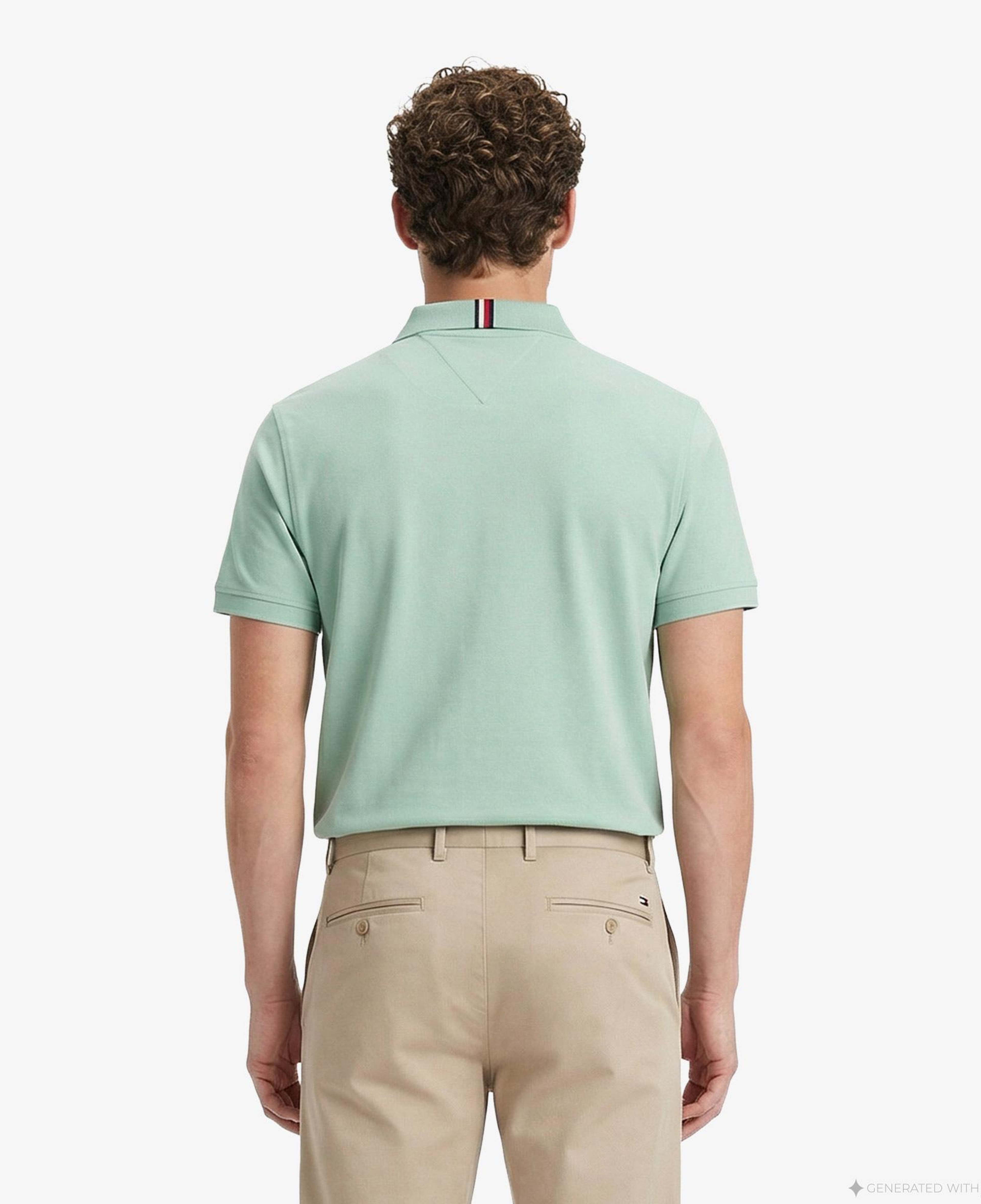 Tommy Hilfiger Core Essentials Erkek Yeşil Polo Yaka T-Shirt