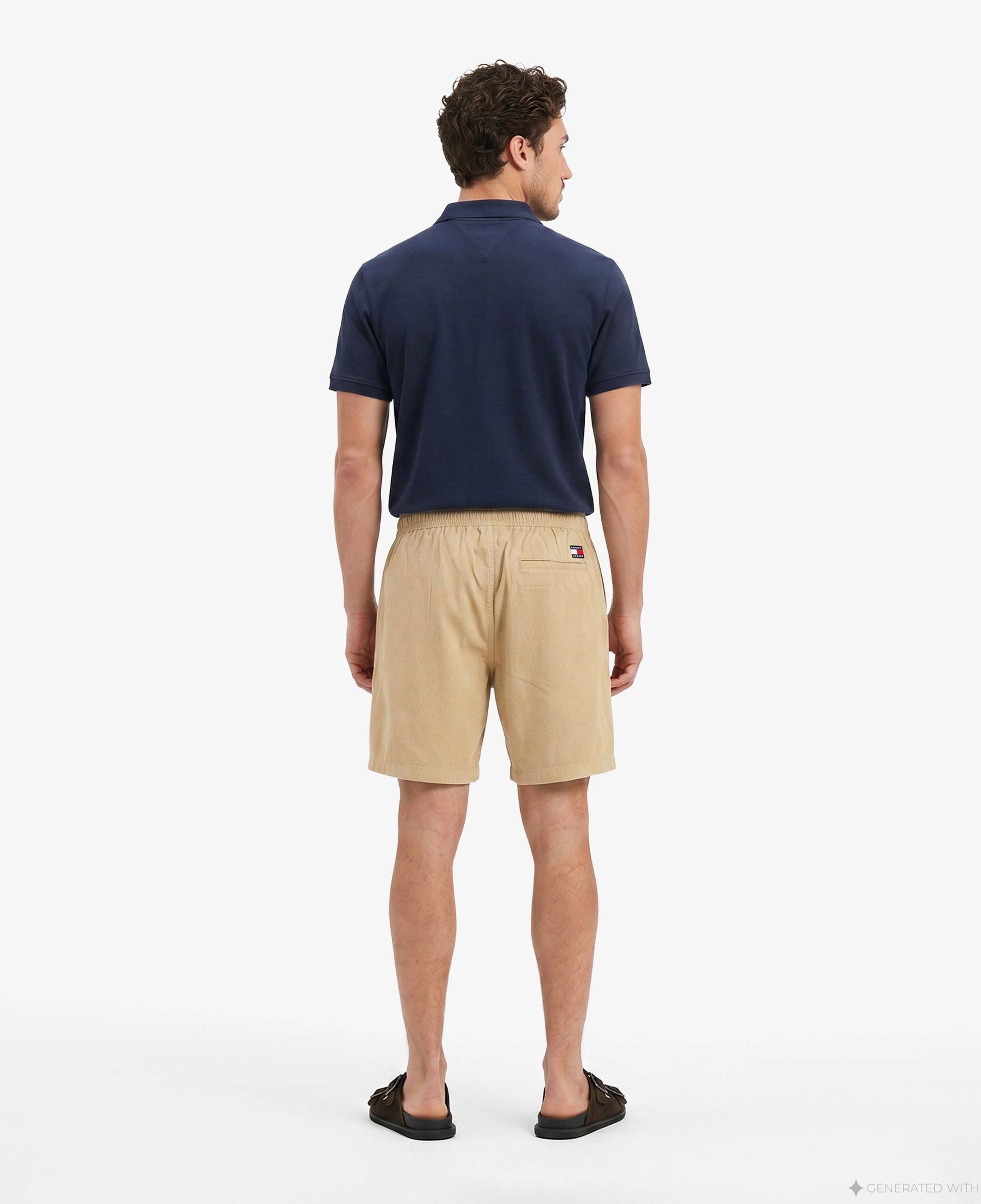 Tommy Hilfiger Erkek Bej Keten Şort