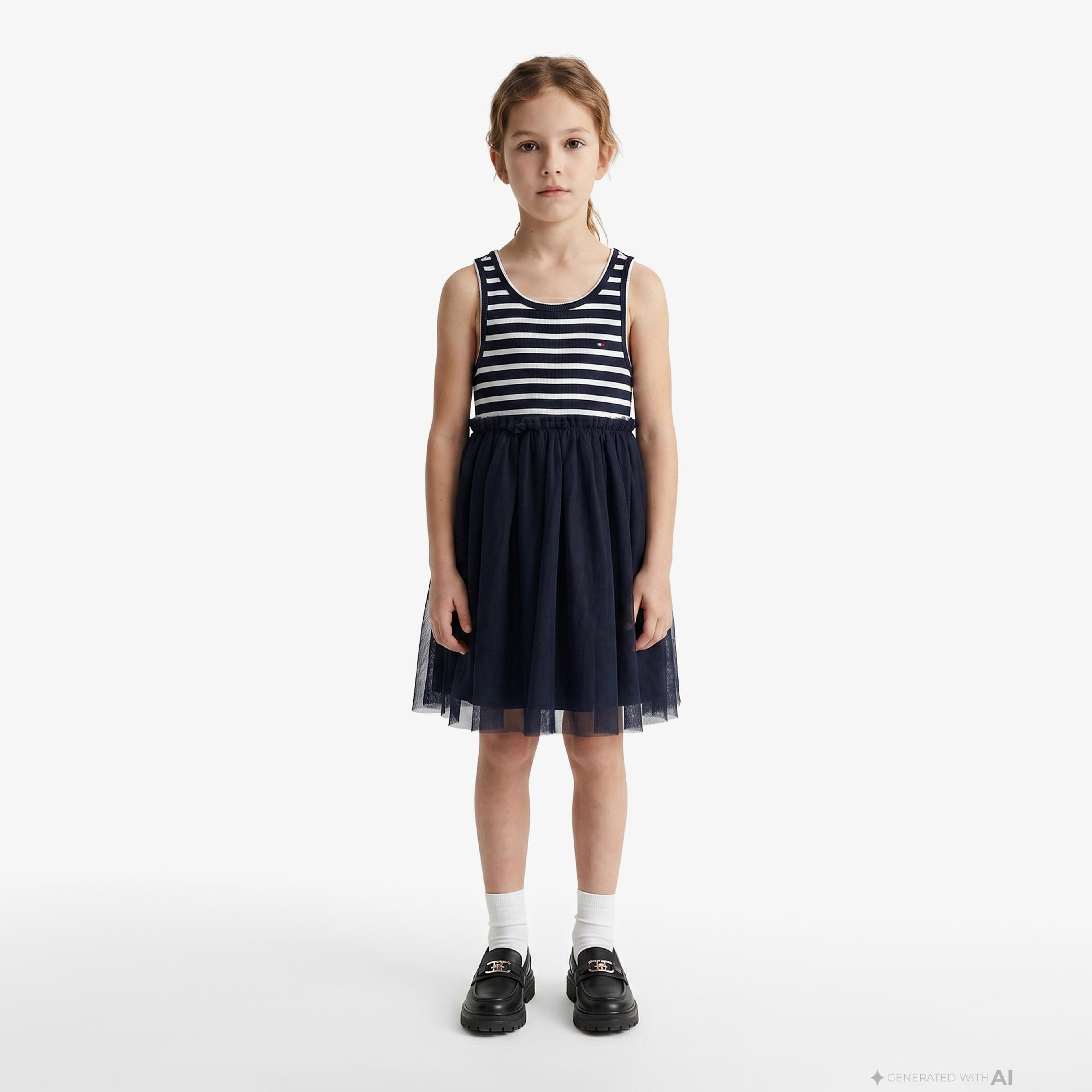 Tommy Hilfiger Little Çocuk Lacivert Elbise