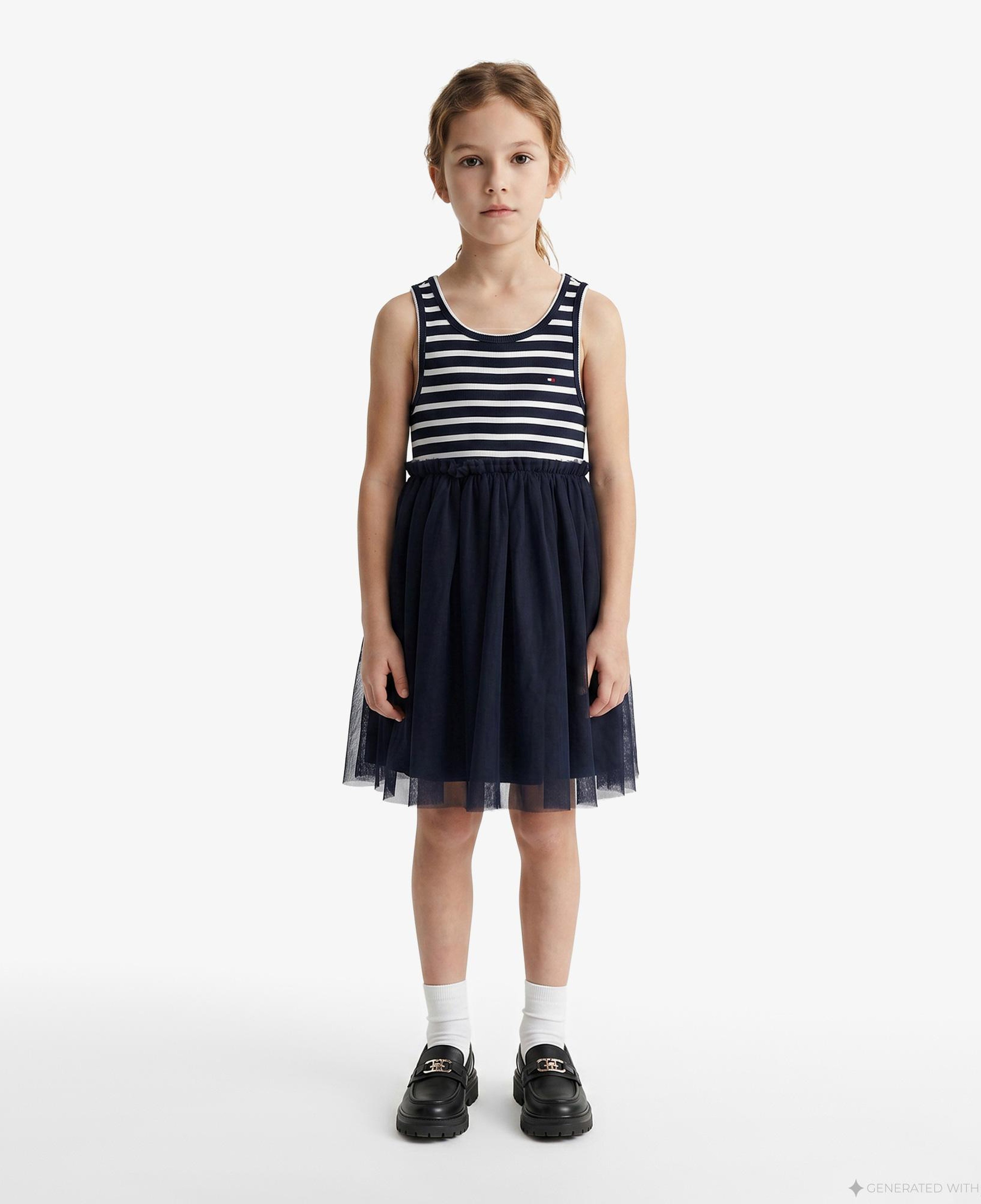 Tommy Hilfiger Little Çocuk Lacivert Elbise
