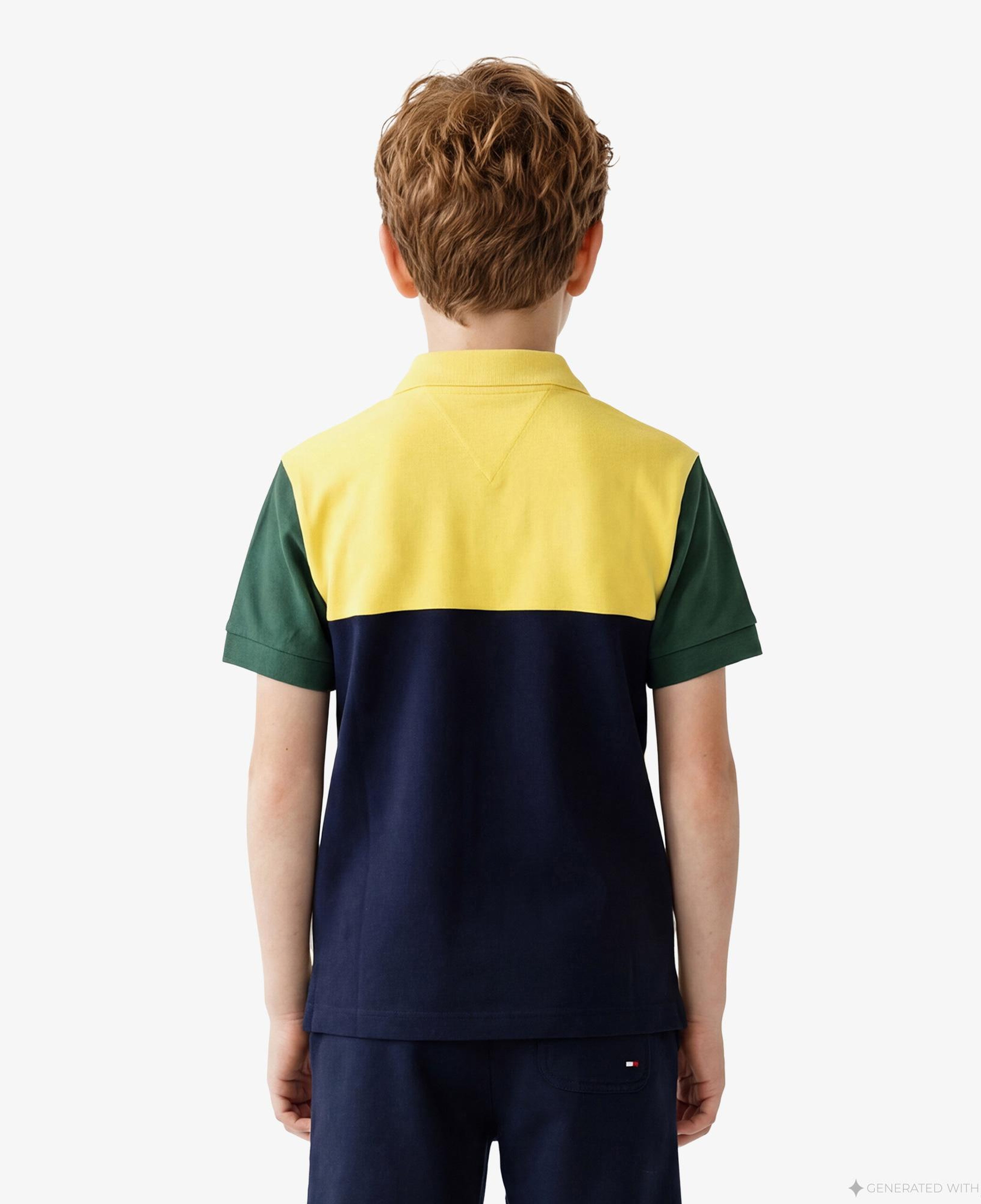 Tommy Hilfiger Flag Çocuk Sarı Polo Yaka T-Shirt