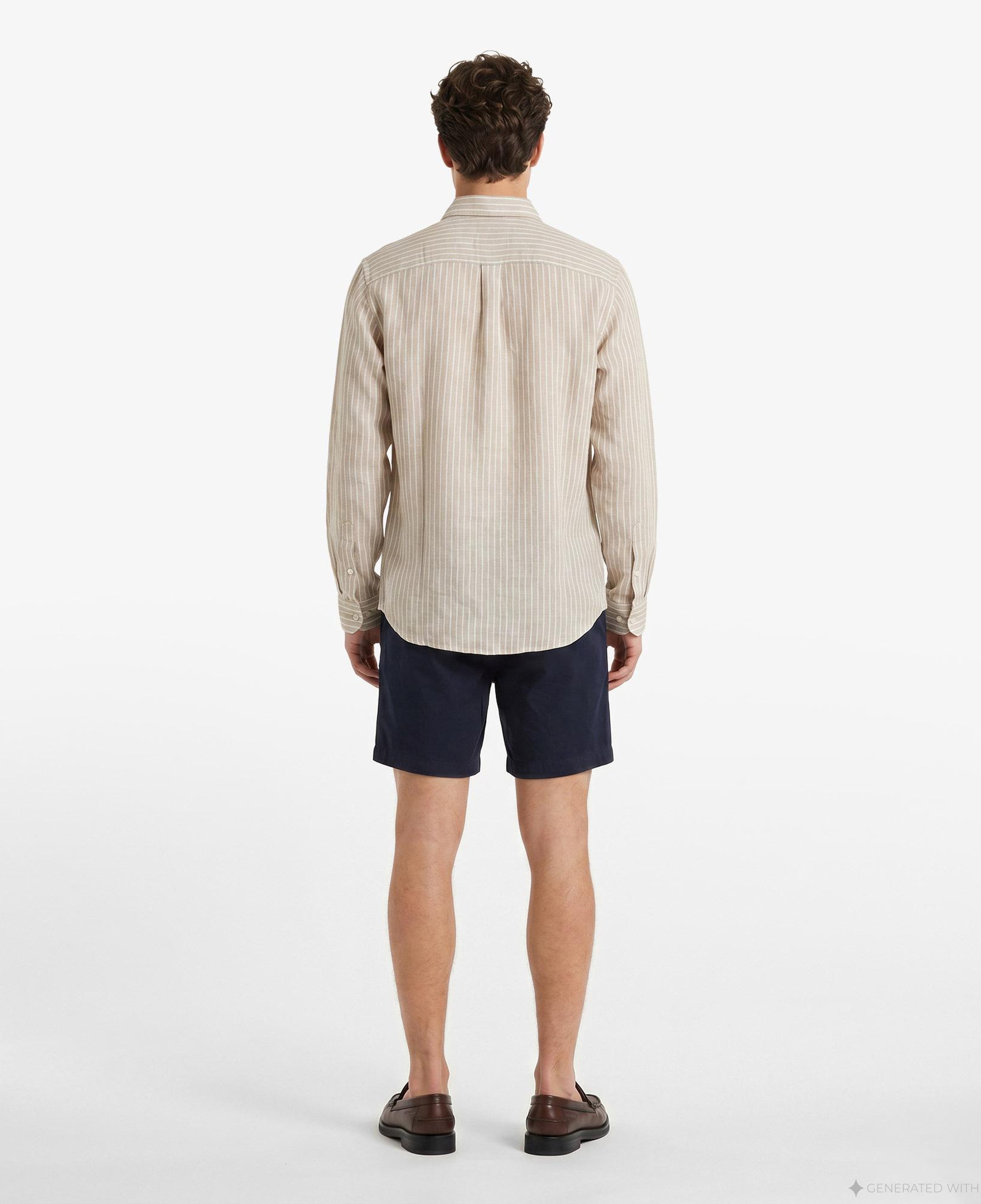 Tommy Hilfiger Seasonal Quality Erkek Kahverengi Keten Gömlek