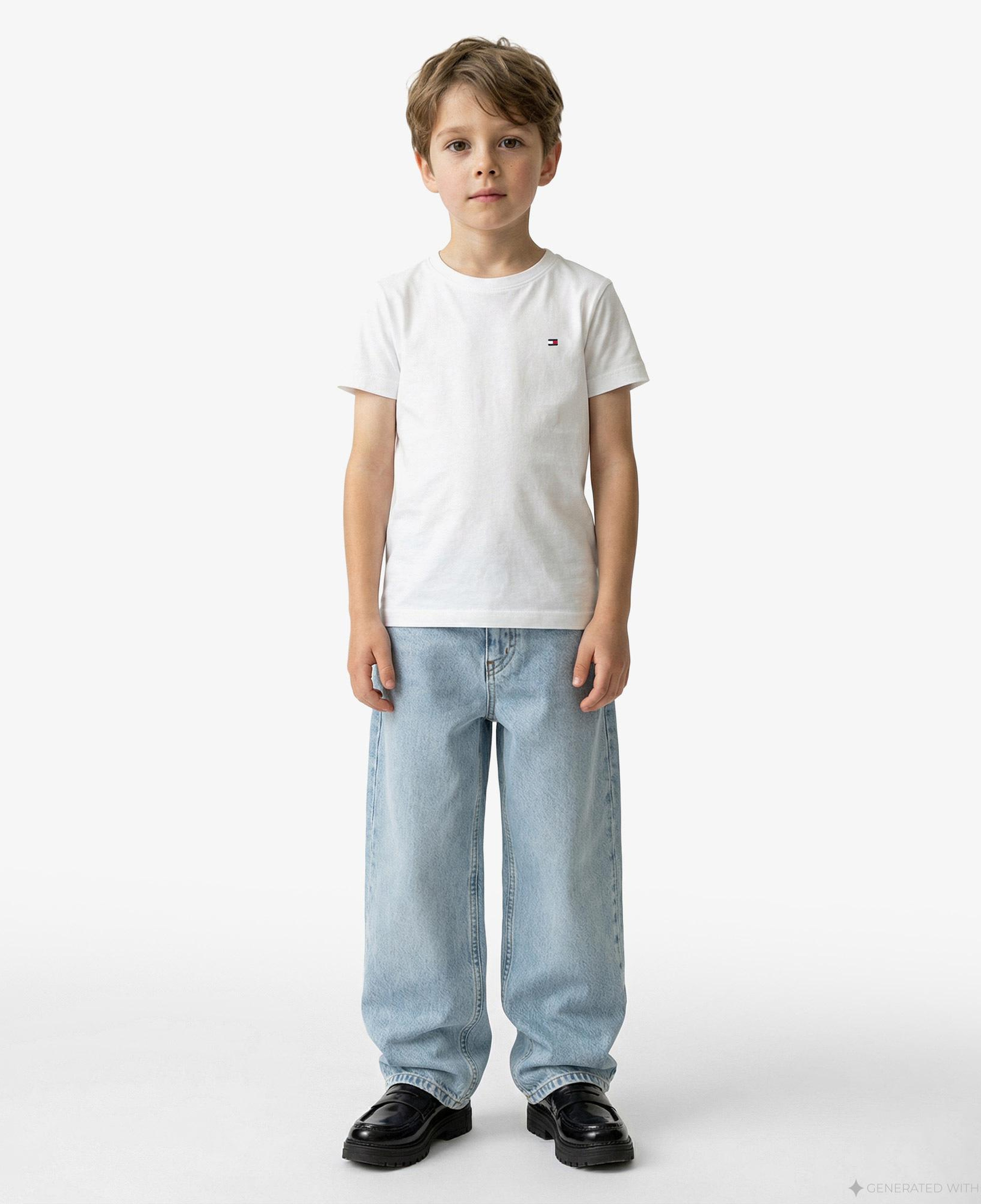 Tommy Hilfiger Signature Ess Çocuk Beyaz T-Shirt