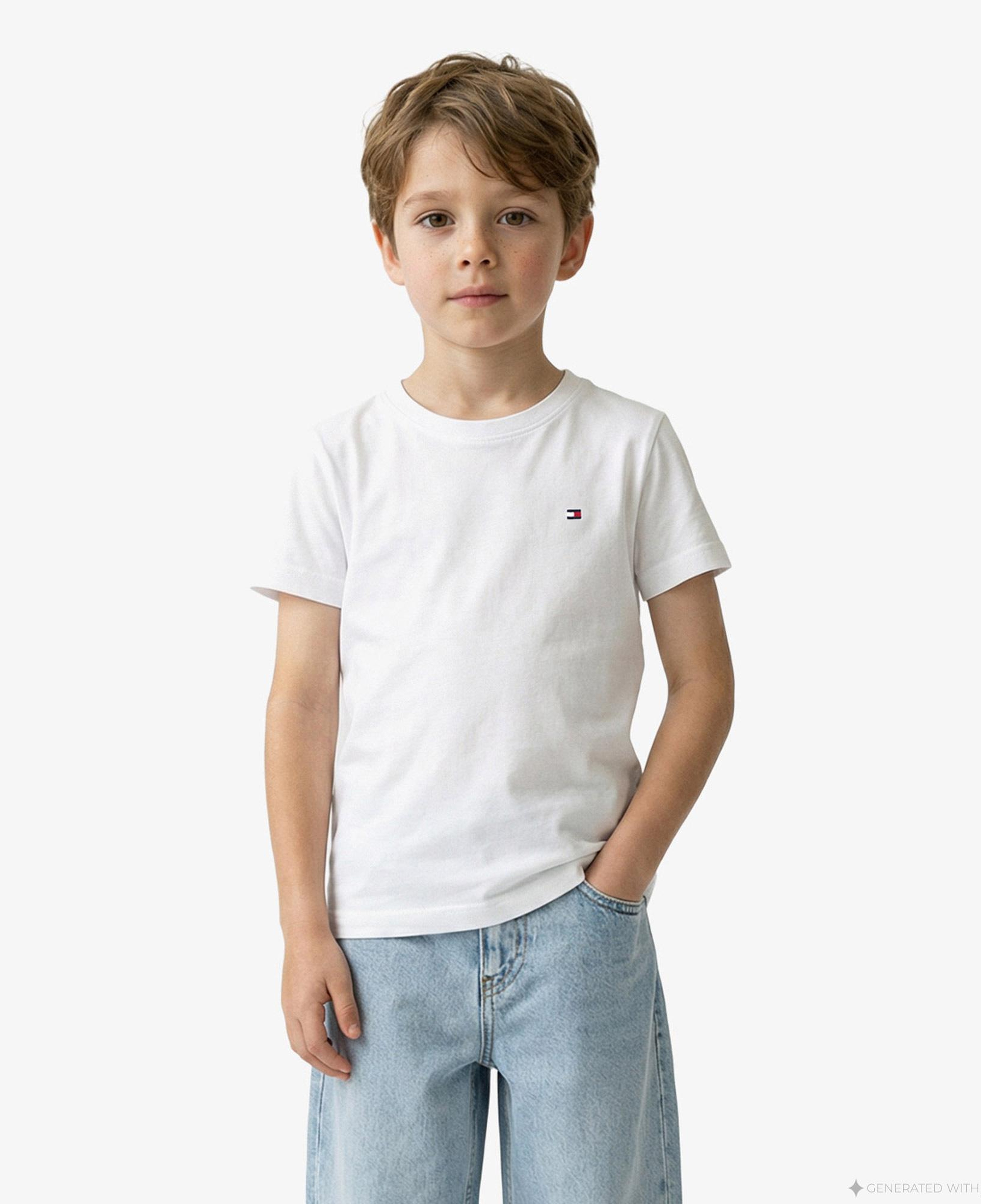 Tommy Hilfiger Signature Ess Çocuk Beyaz T-Shirt