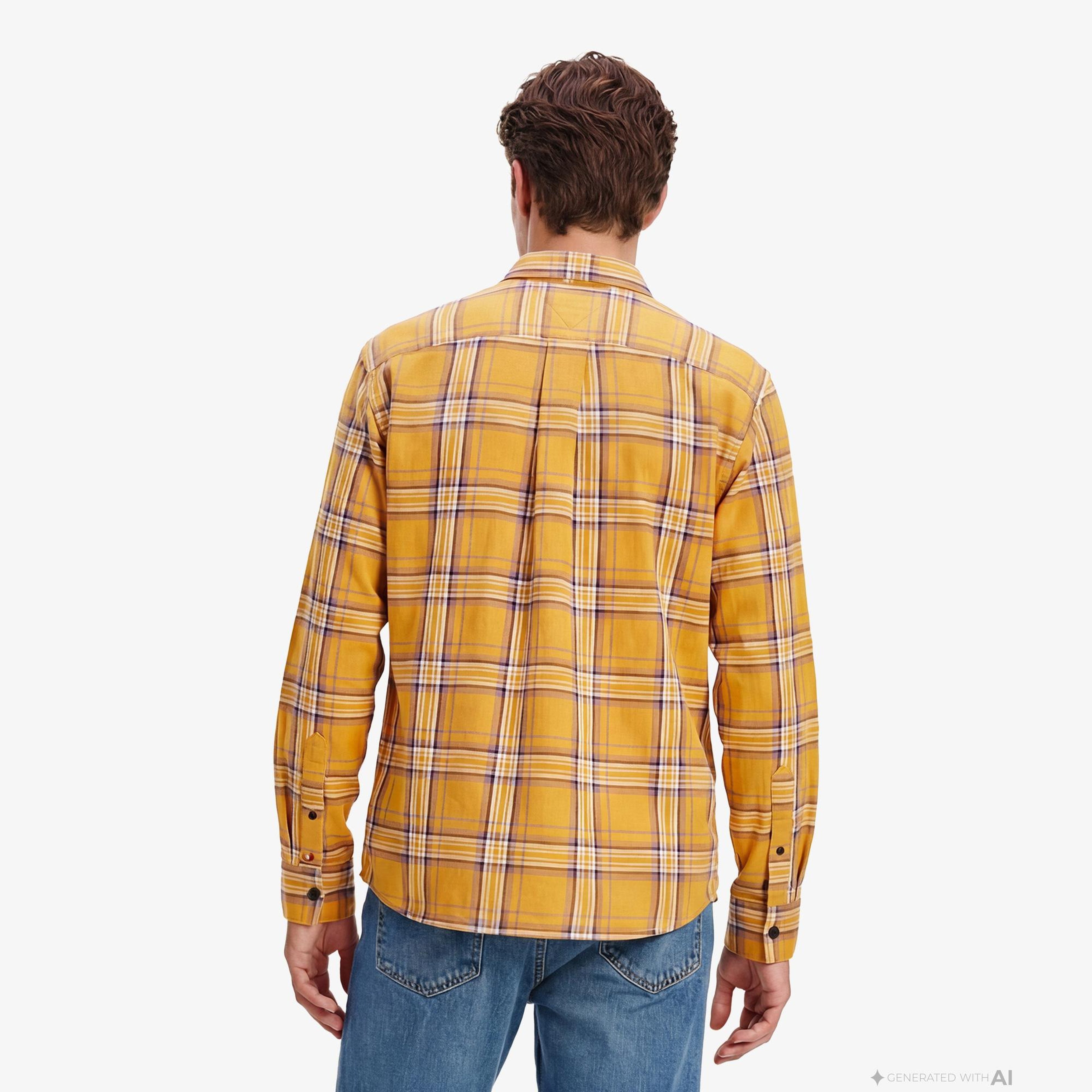 Tommy Hilfiger Layering Shirt Erkek Sarı Gömlek