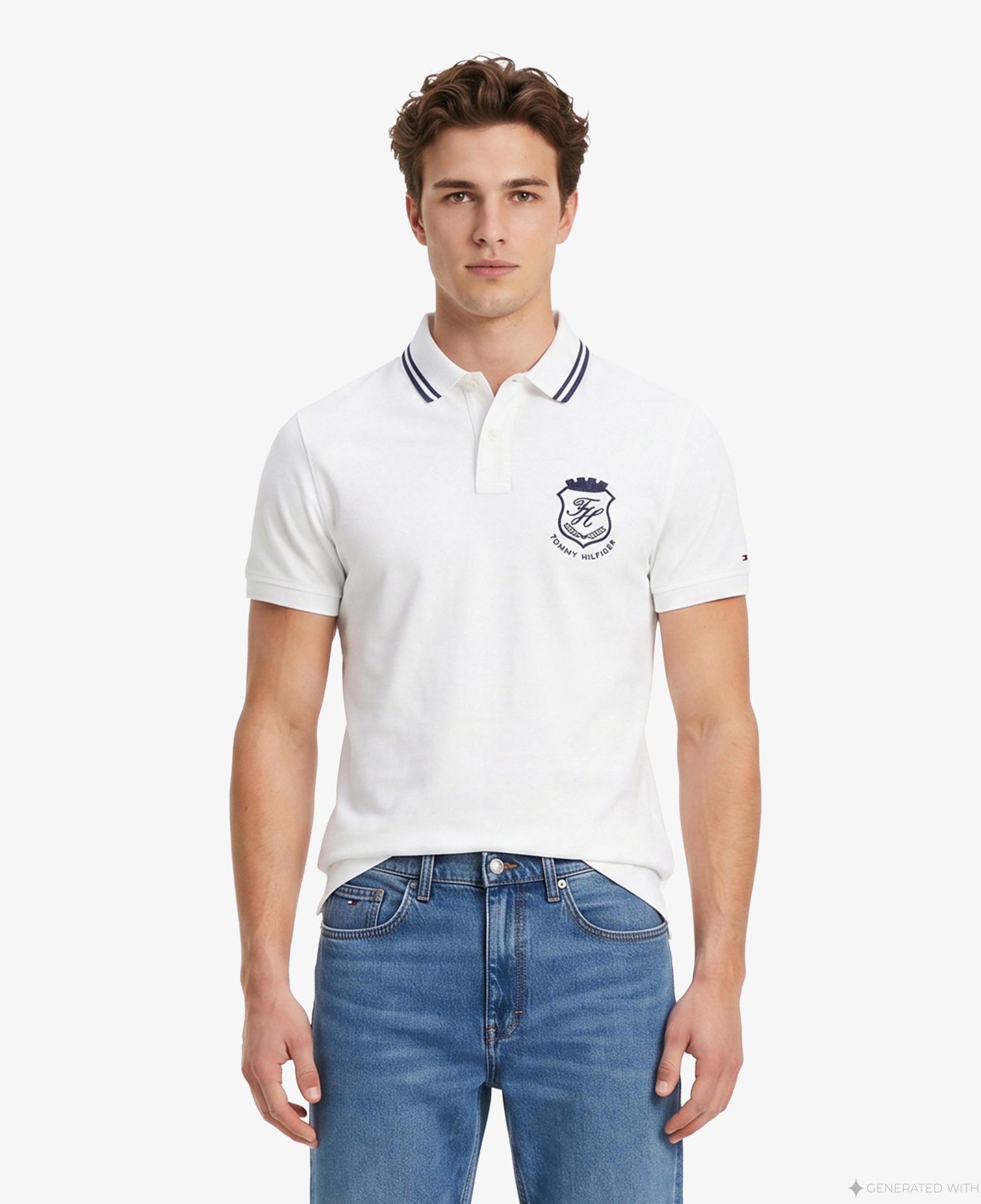 Tommy Hilfiger Country Club Erkek Beyaz Polo Yaka T-Shirt