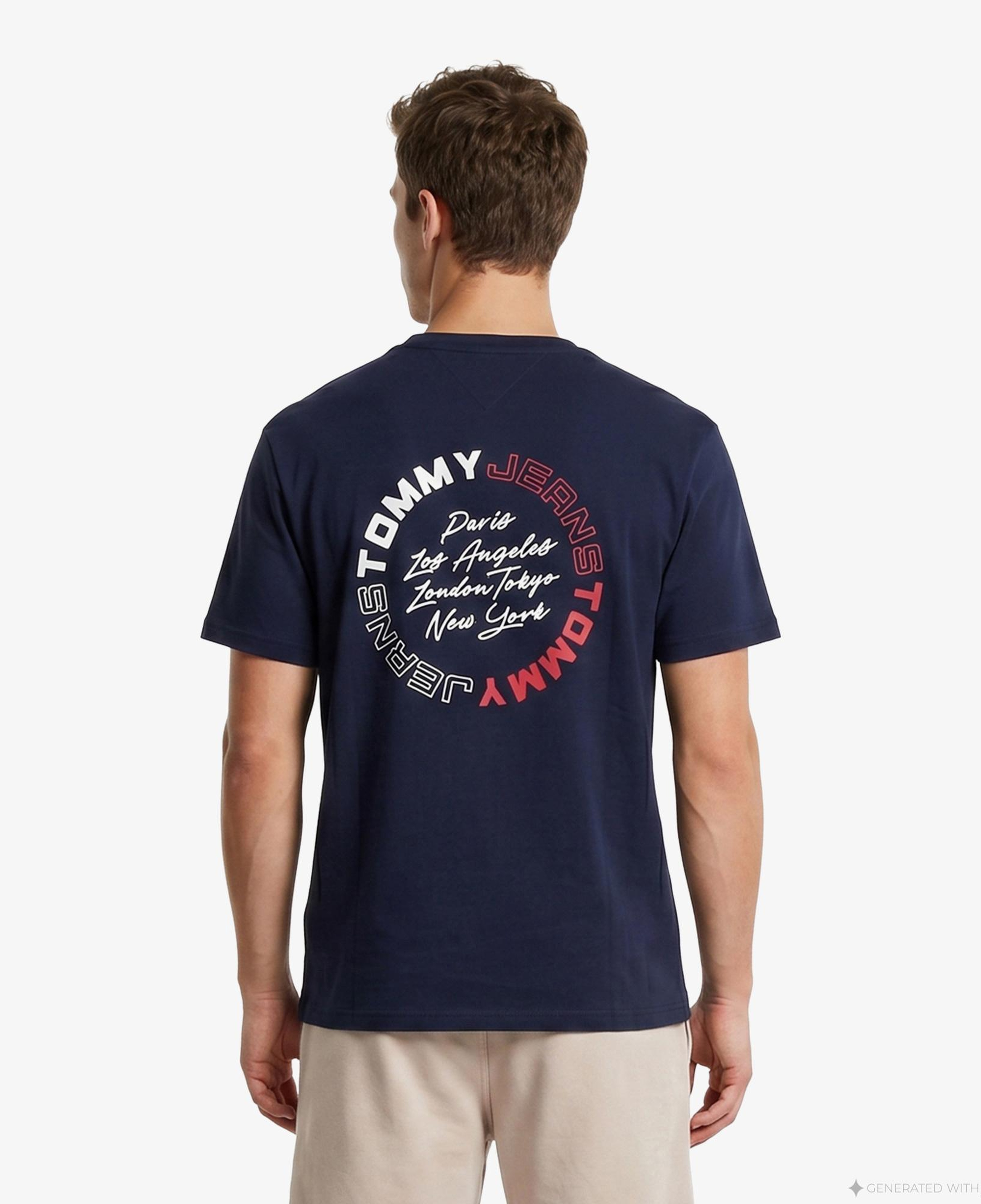 Tommy Hilfiger Signature Erkek Lacivert T-Shirt