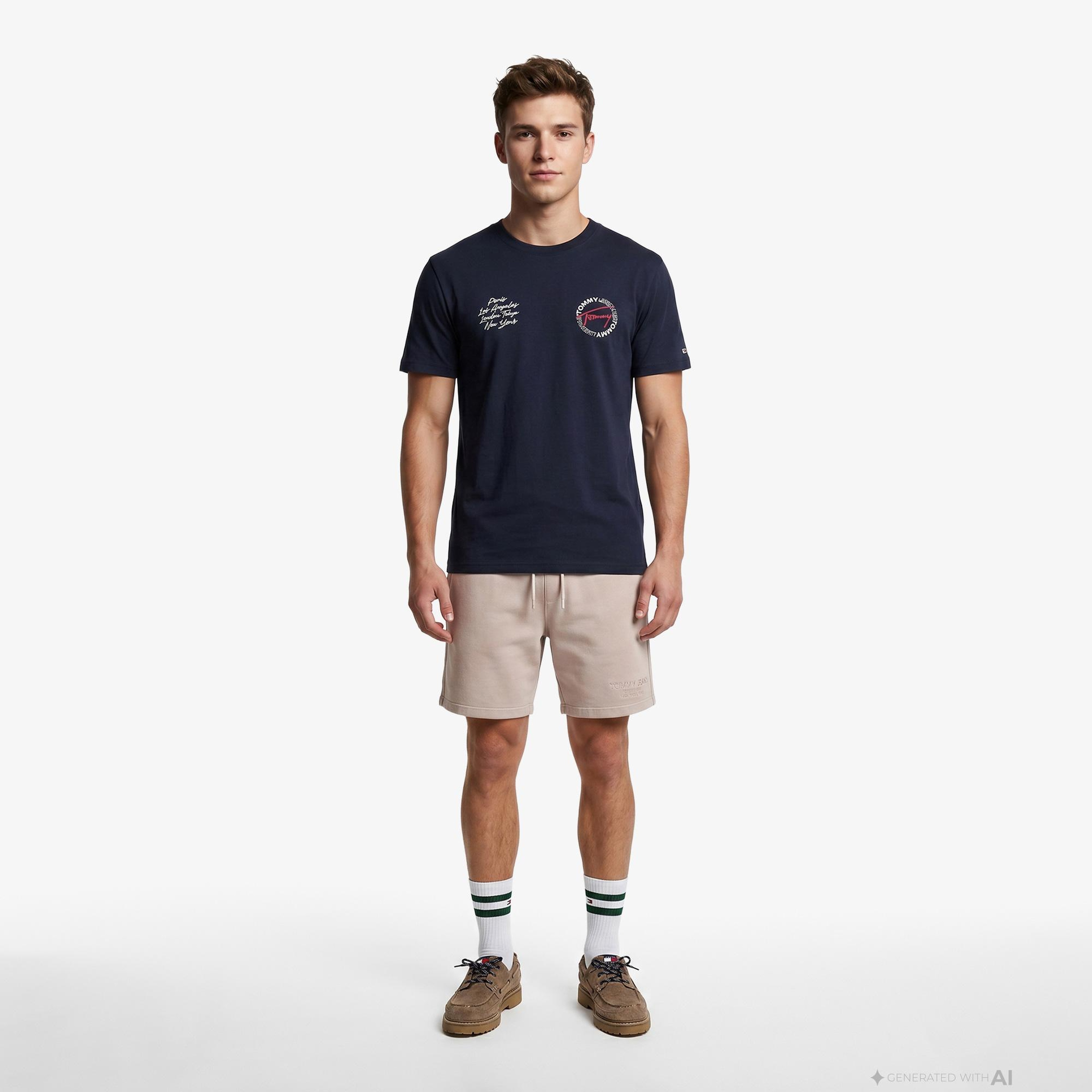 Tommy Hilfiger Signature Erkek Lacivert T-Shirt