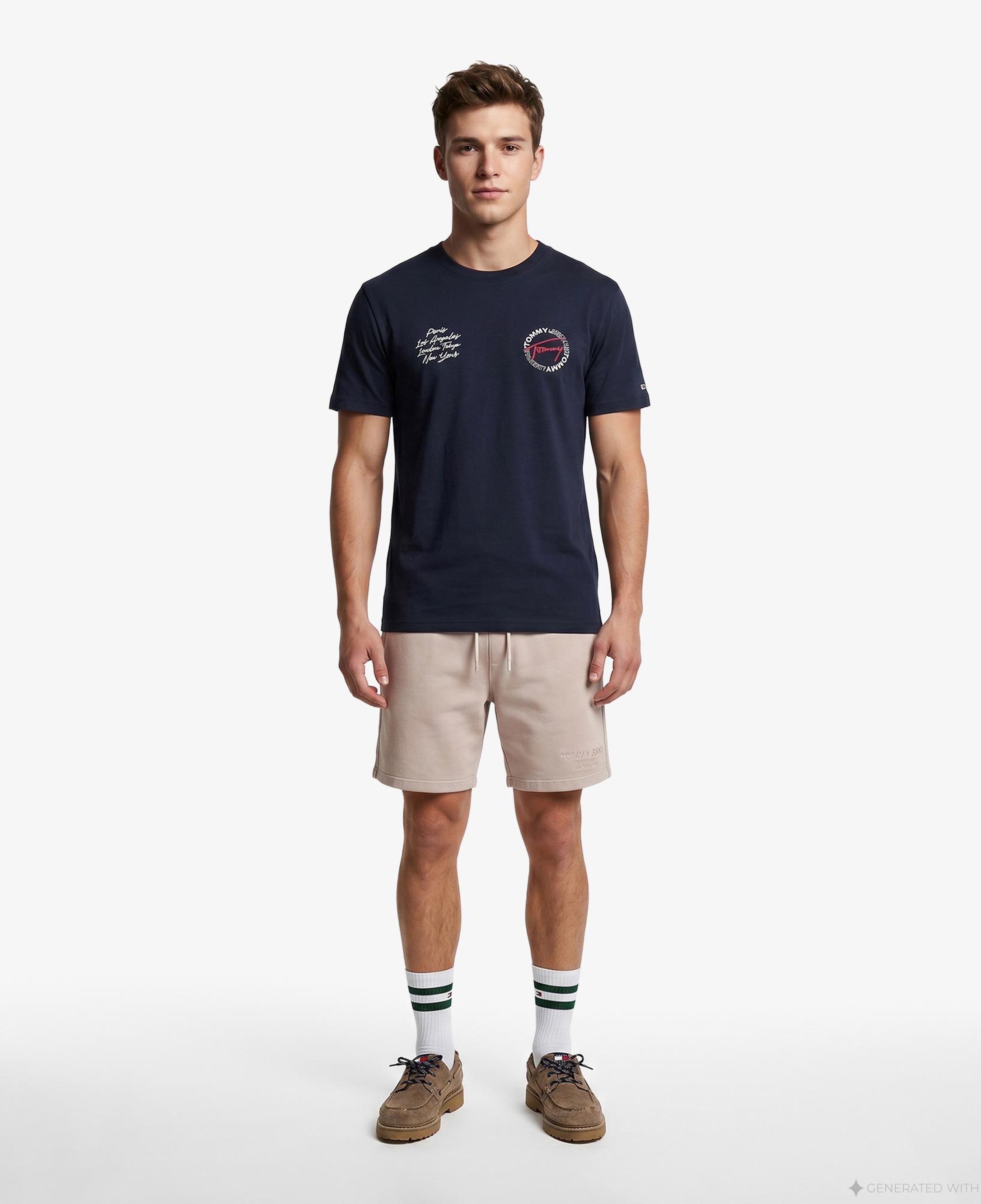 Tommy Hilfiger Signature Erkek Lacivert T-Shirt