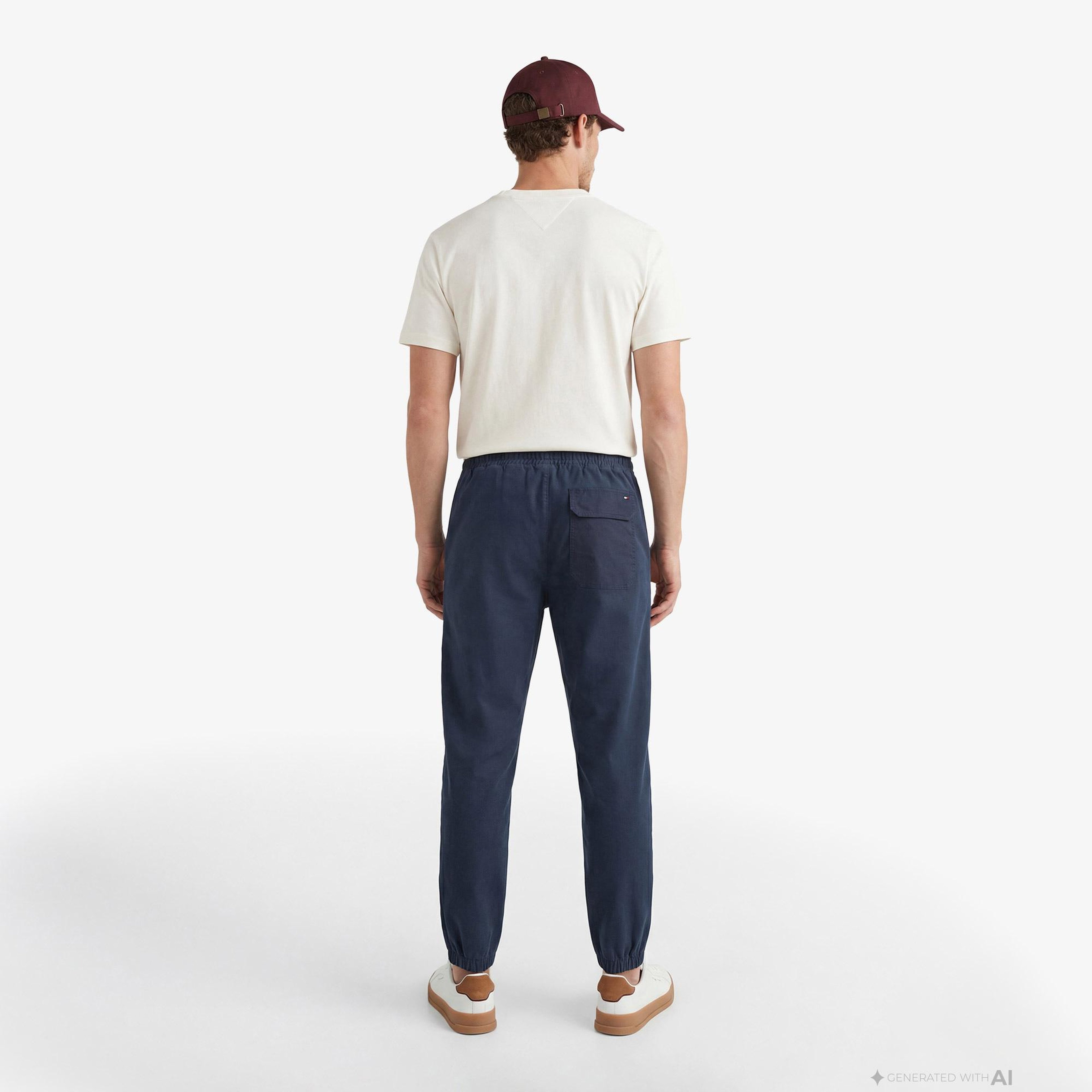 Tommy Hilfiger Mixed Media Erkek Lacivert Eşofman Altı