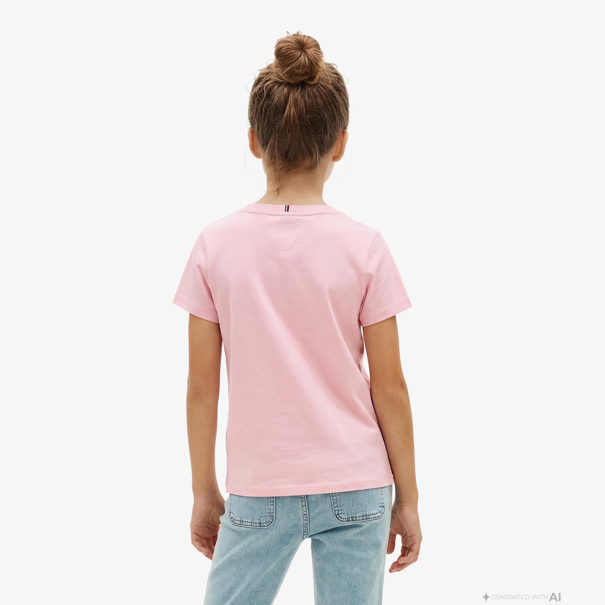 Tommy Hilfiger Flower Çocuk Pembe T-Shirt