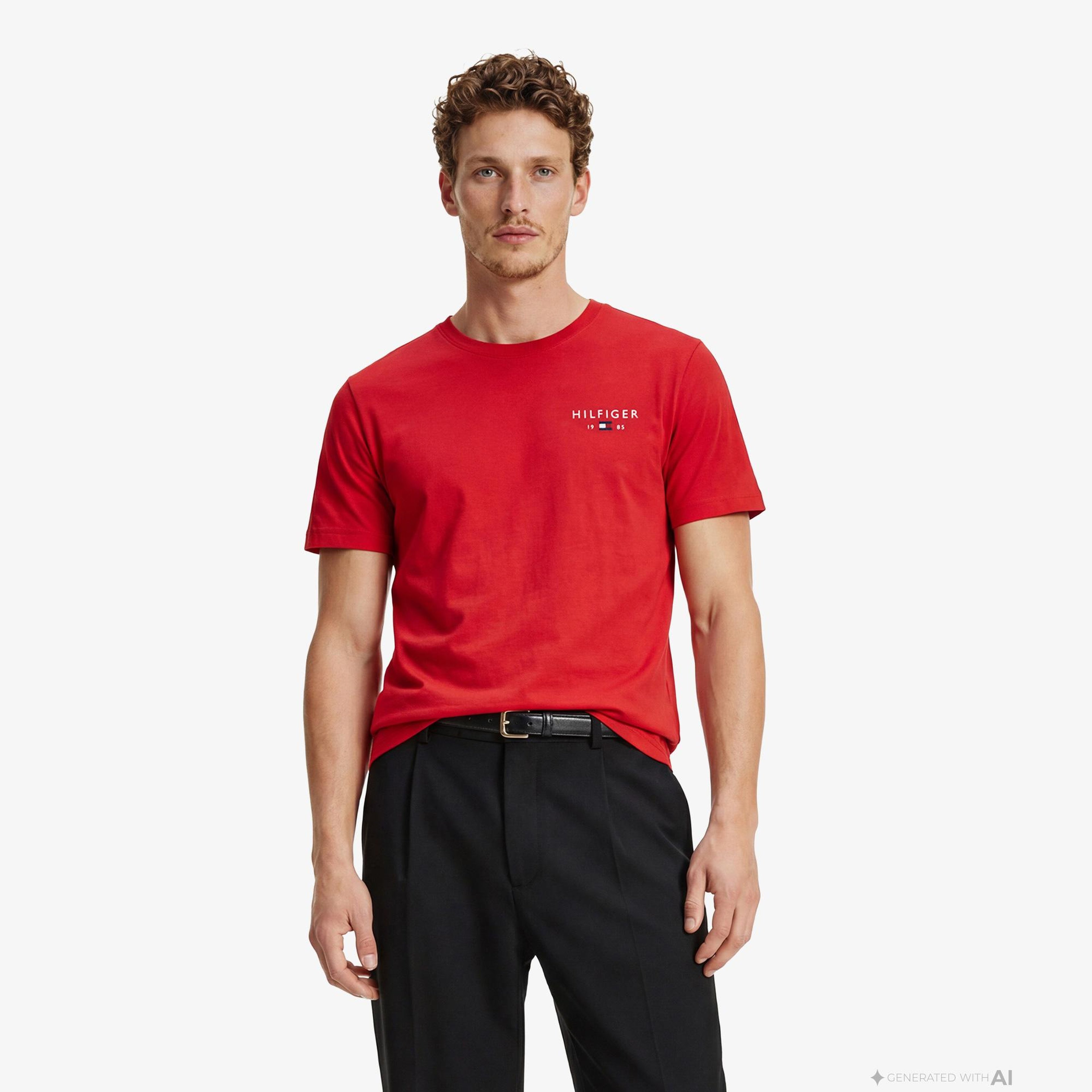 Tommy Hilfiger Brand Love Graphic Erkek Kırmızı T-Shirt