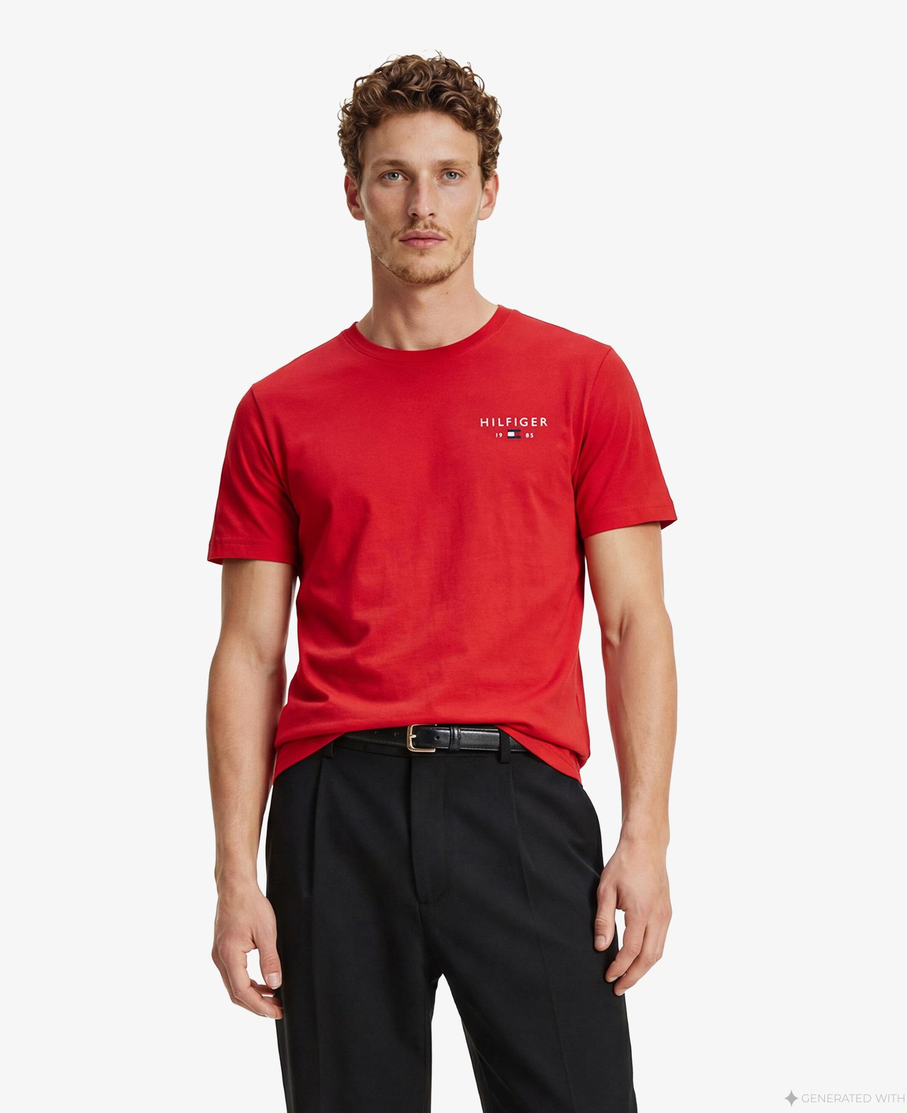 Tommy Hilfiger Brand Love Graphic Erkek Kırmızı T-Shirt