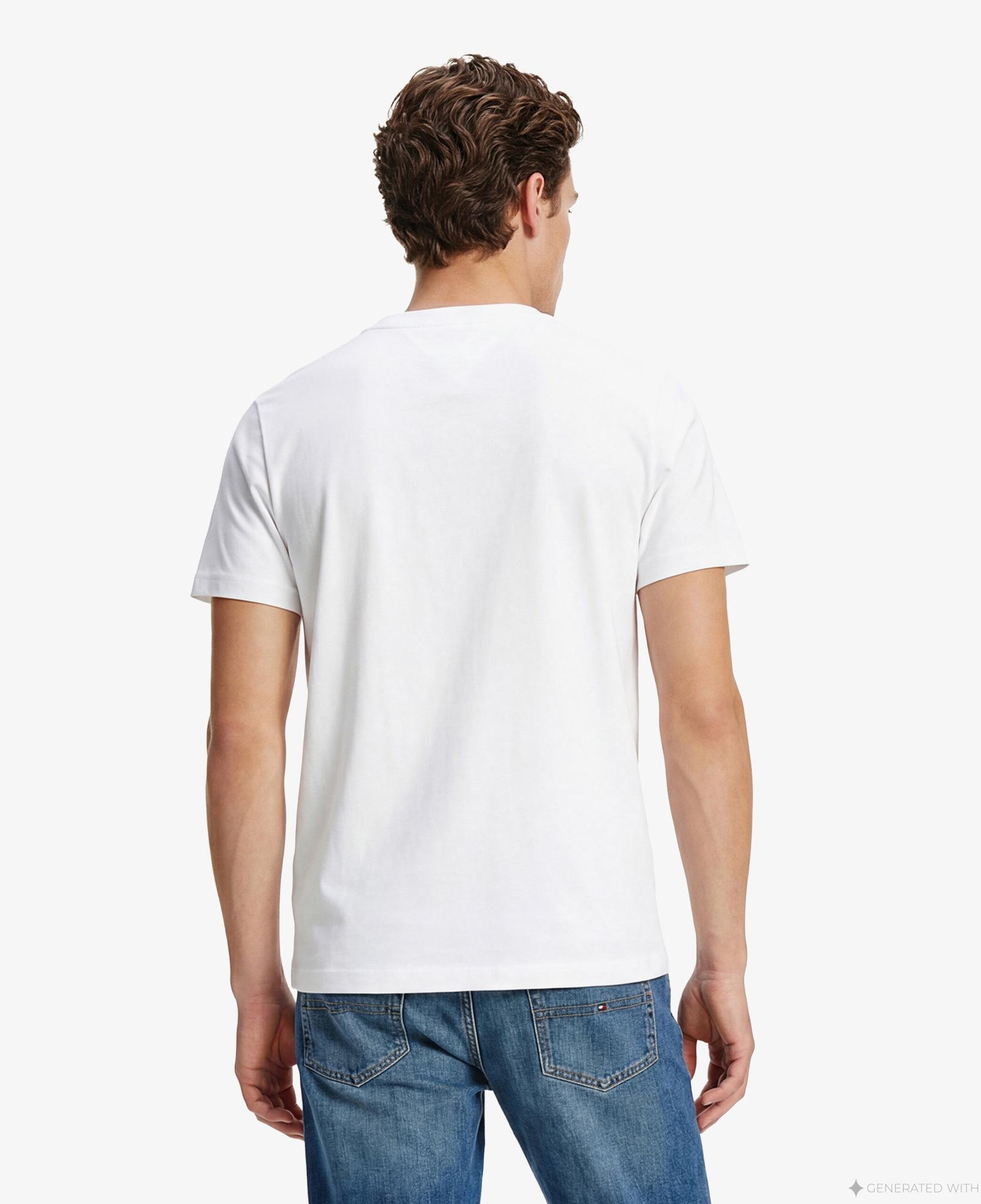 Tommy Hilfiger Abo Embro Flag Erkek Beyaz T-Shirt