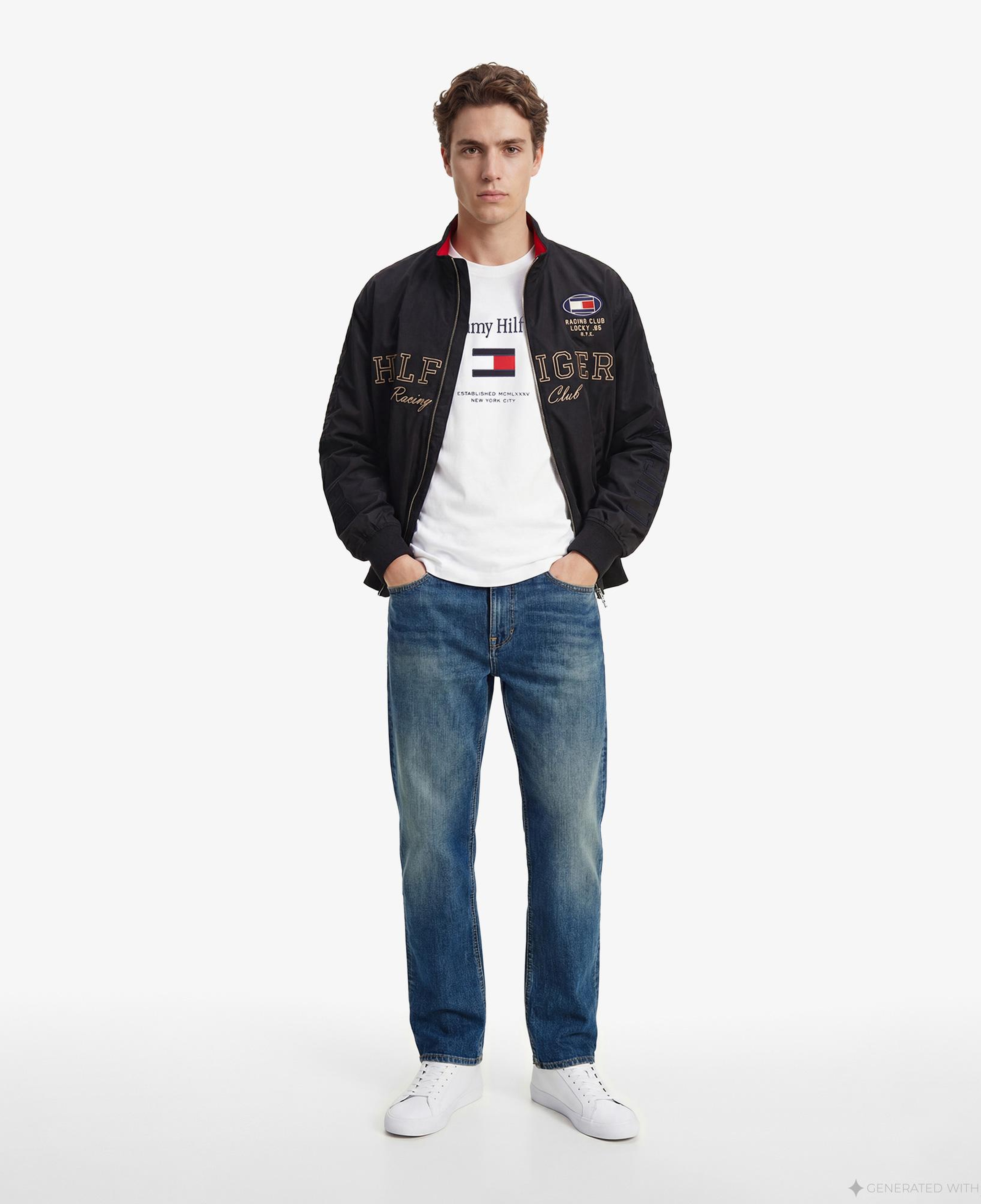 Tommy Hilfiger Abo Embro Flag Erkek Beyaz T-Shirt