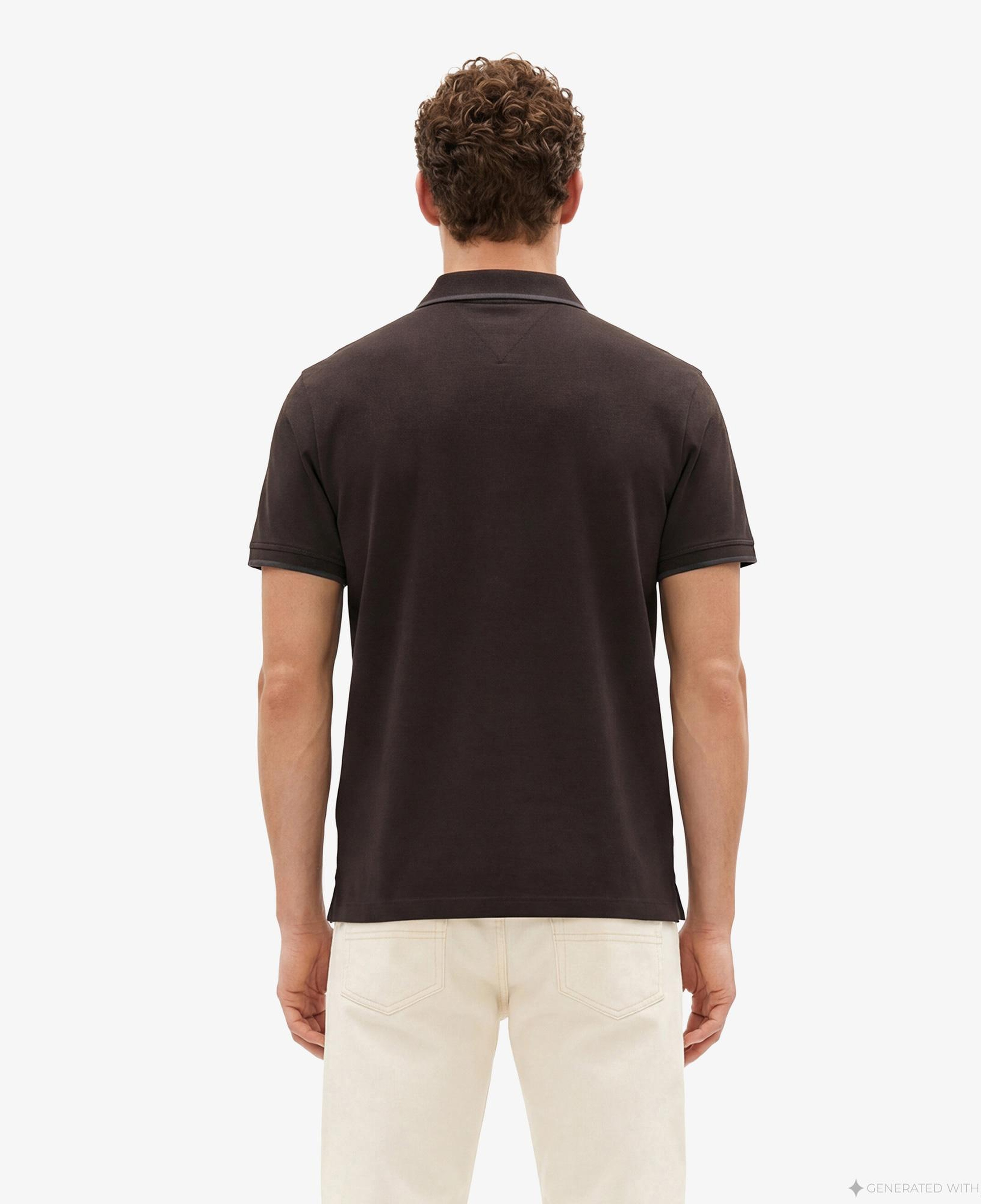 Tommy Hilfiger Seasonal Fabric Erkek Siyah Polo Yaka T-Shirt