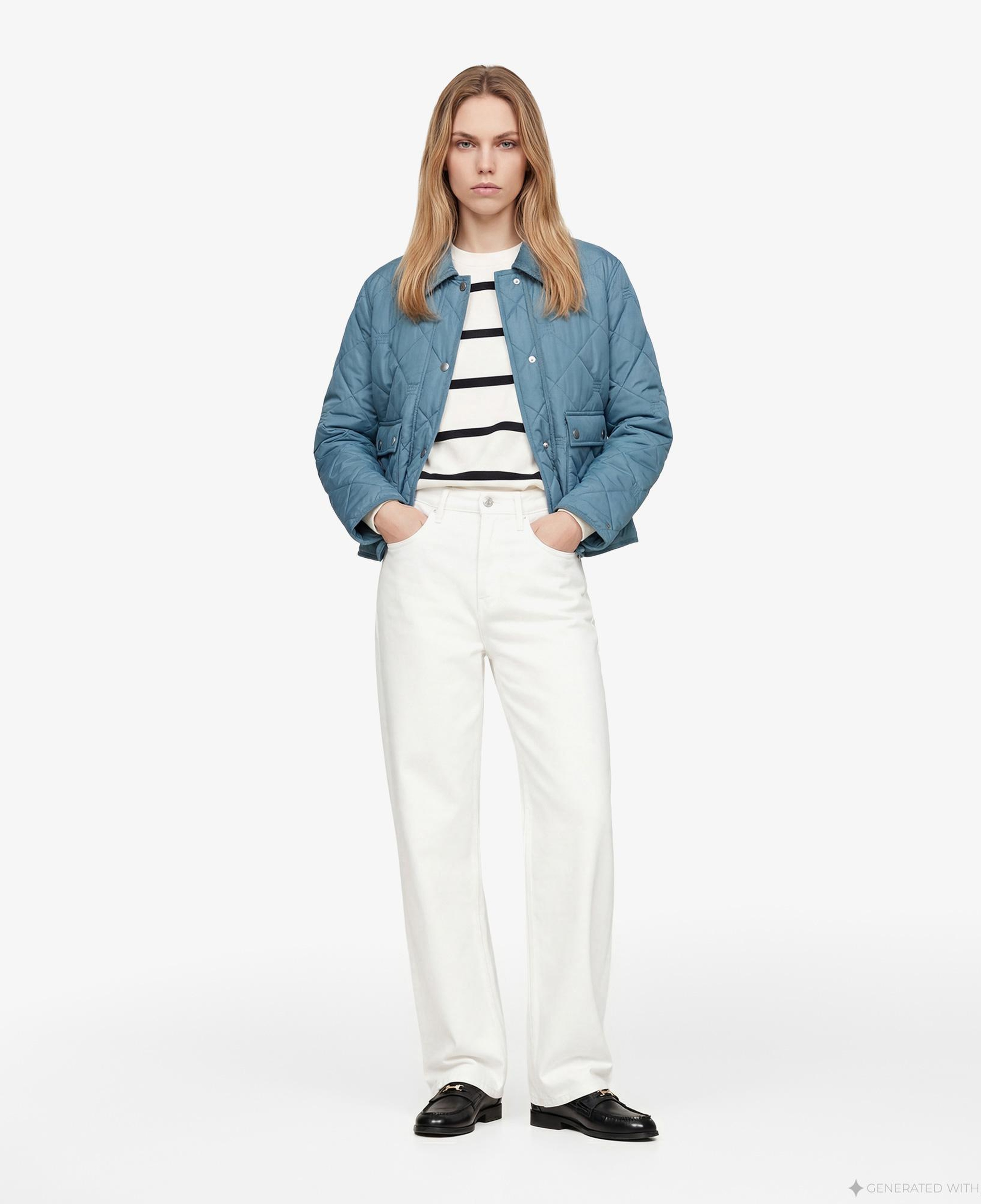 Tommy Hilfiger Padded Quilting Kadın Mavi Ceket