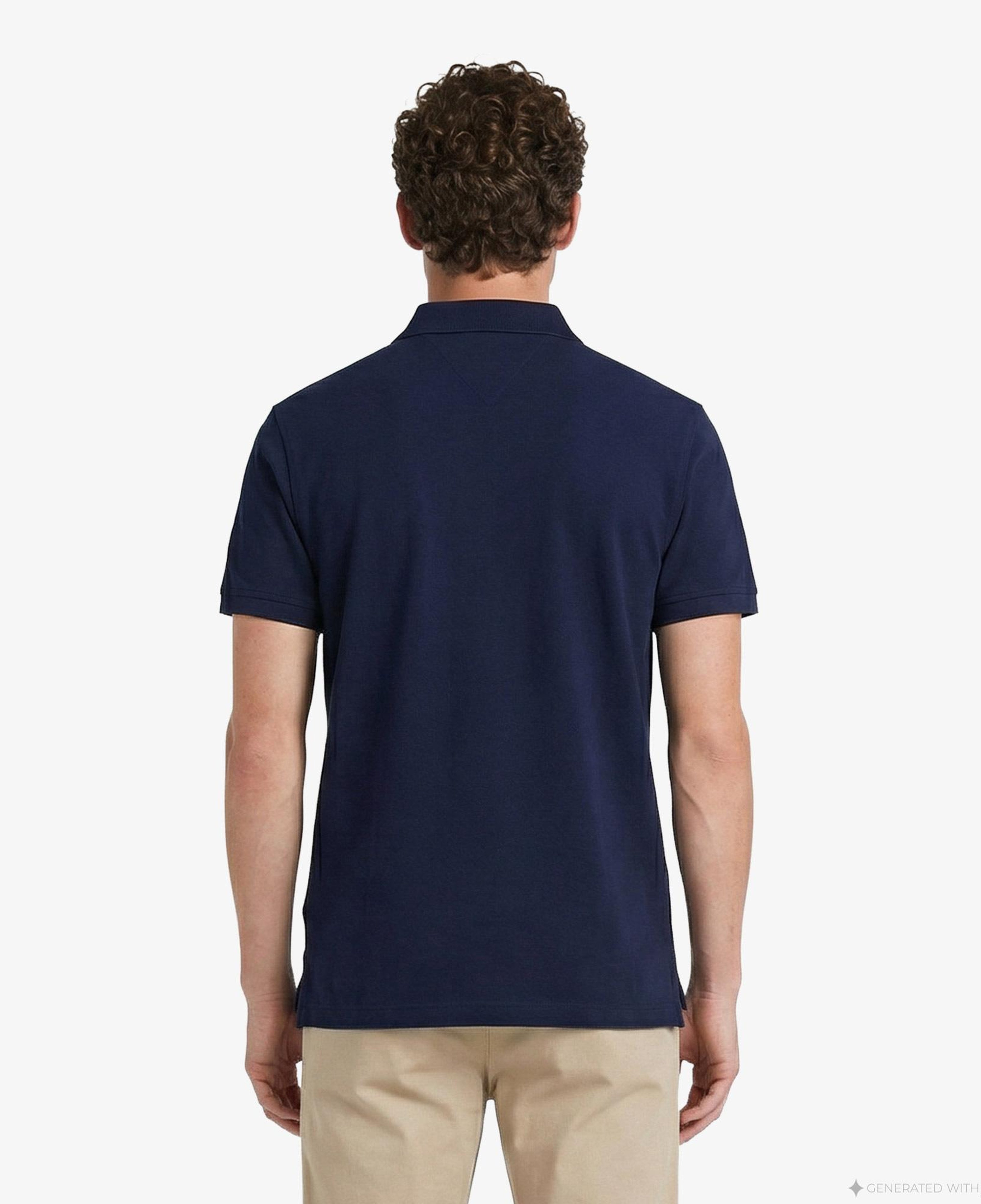 Tommy Hilfiger Elevated Essentials Erkek Lacivert Polo Yaka T-Shirt