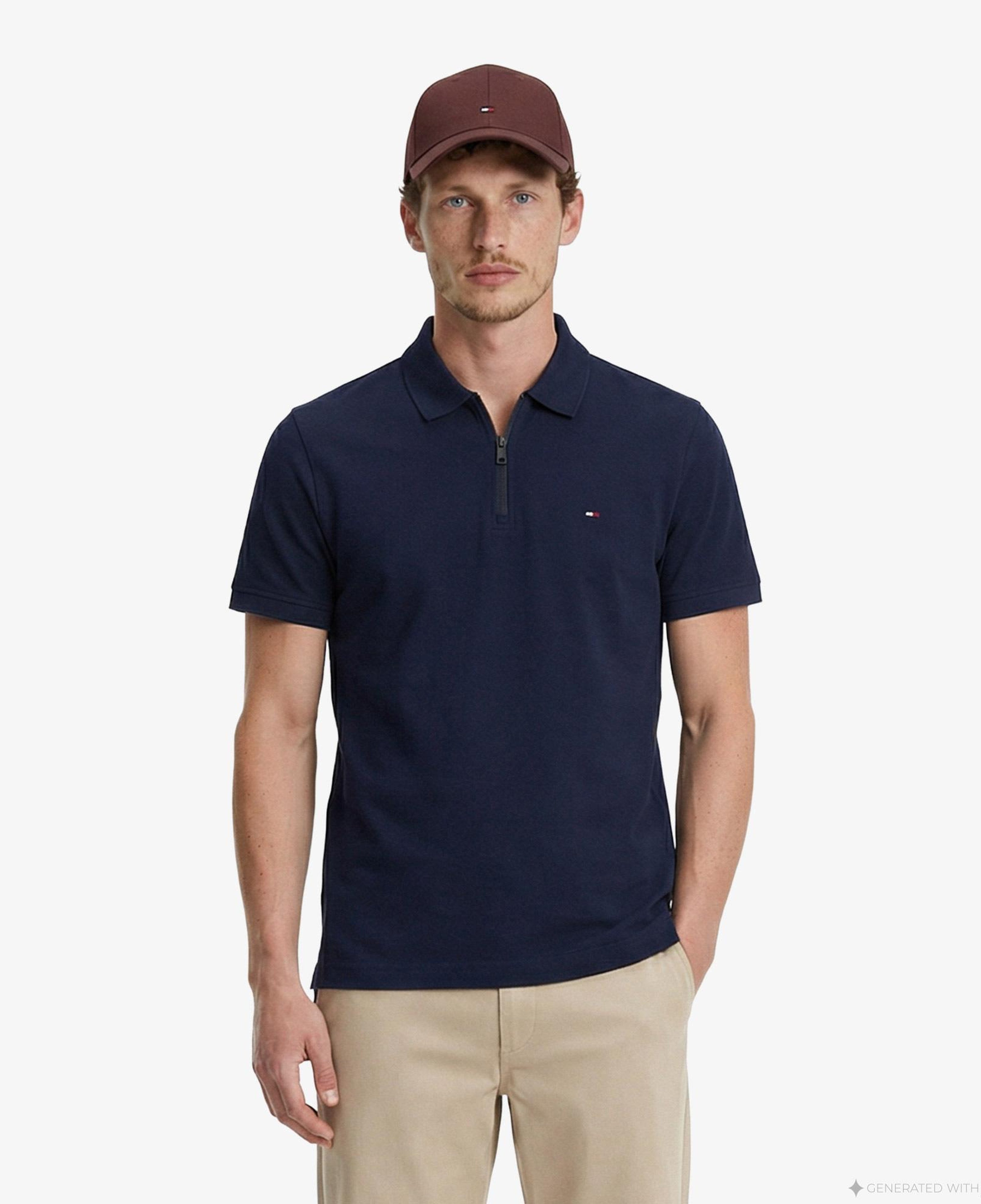 Tommy Hilfiger Elevated Essentials Erkek Lacivert Polo Yaka T-Shirt