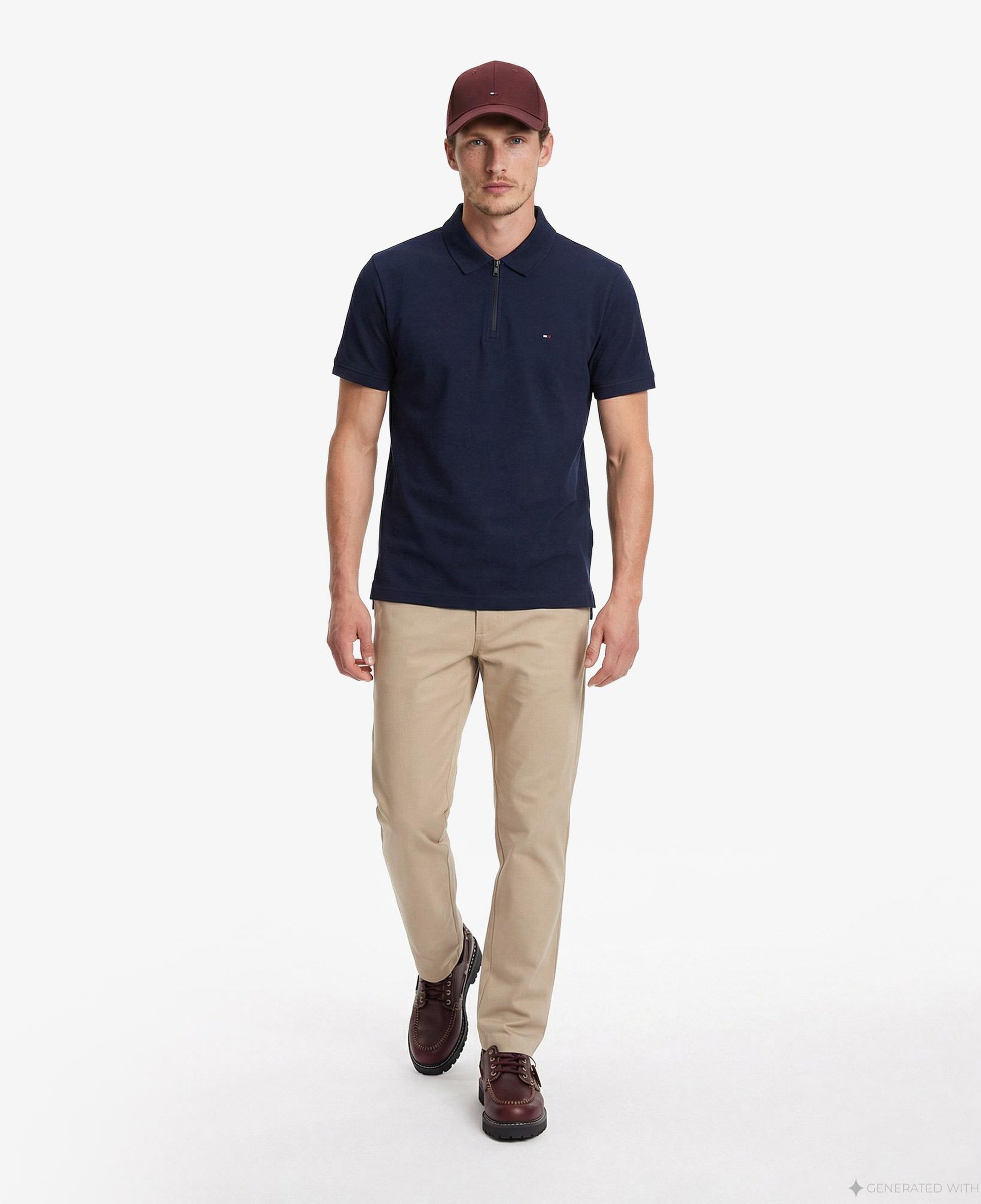 Tommy Hilfiger Elevated Essentials Erkek Lacivert Polo Yaka T-Shirt