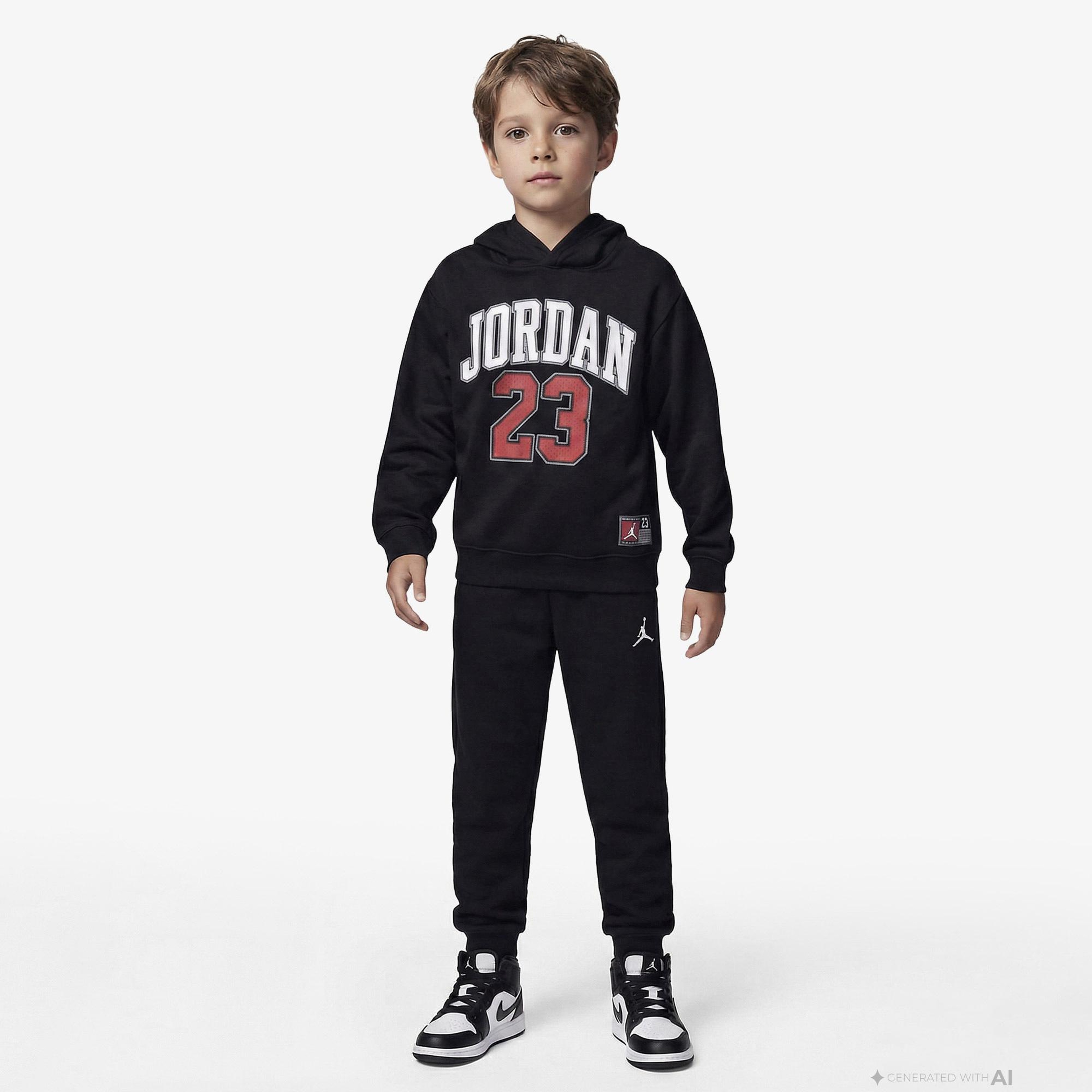 Jordan Fleece Pullover Çocuk Siyah Kapüşonlu Sweatshirt
