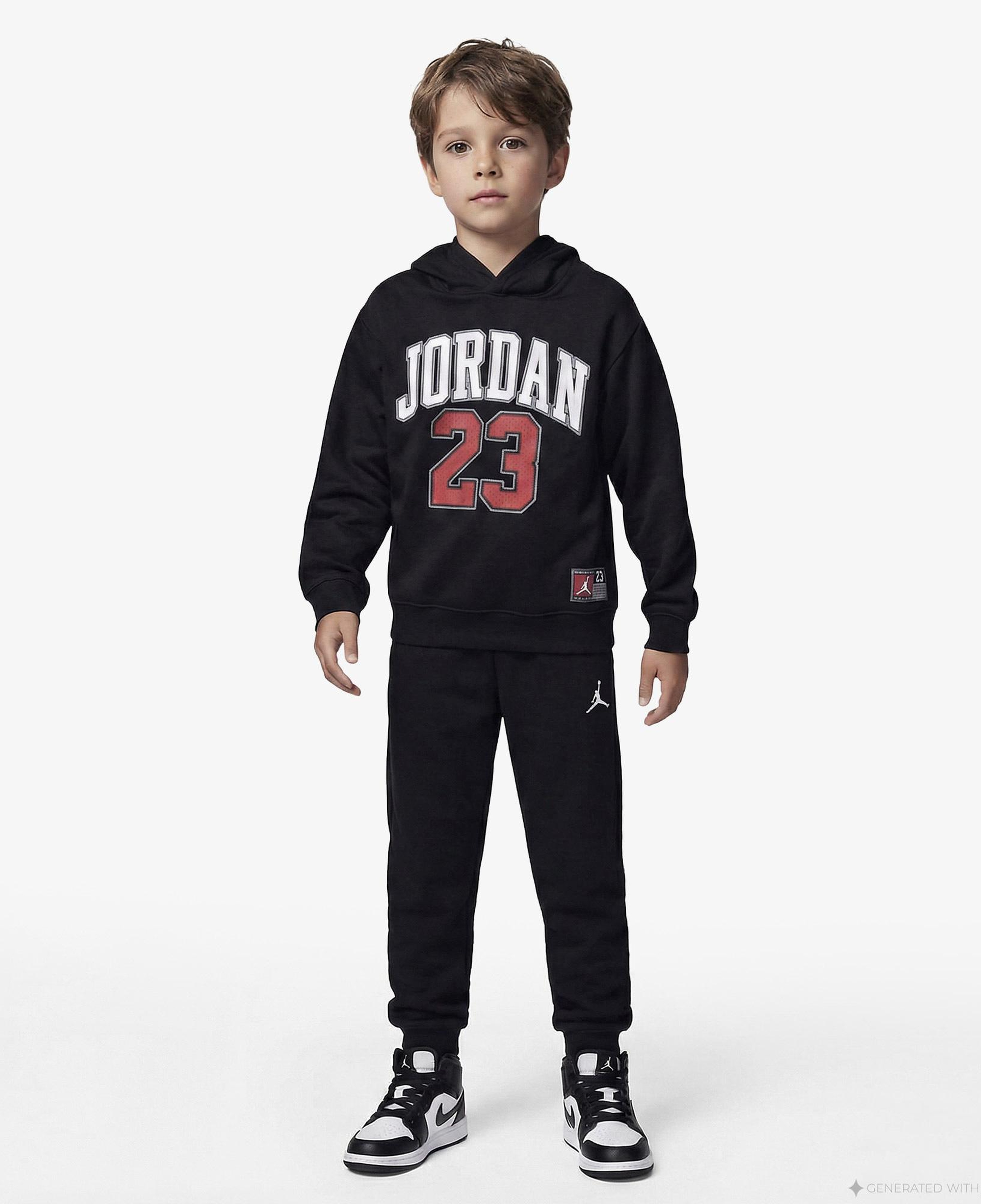 Jordan Fleece Pullover Çocuk Siyah Kapüşonlu Sweatshirt