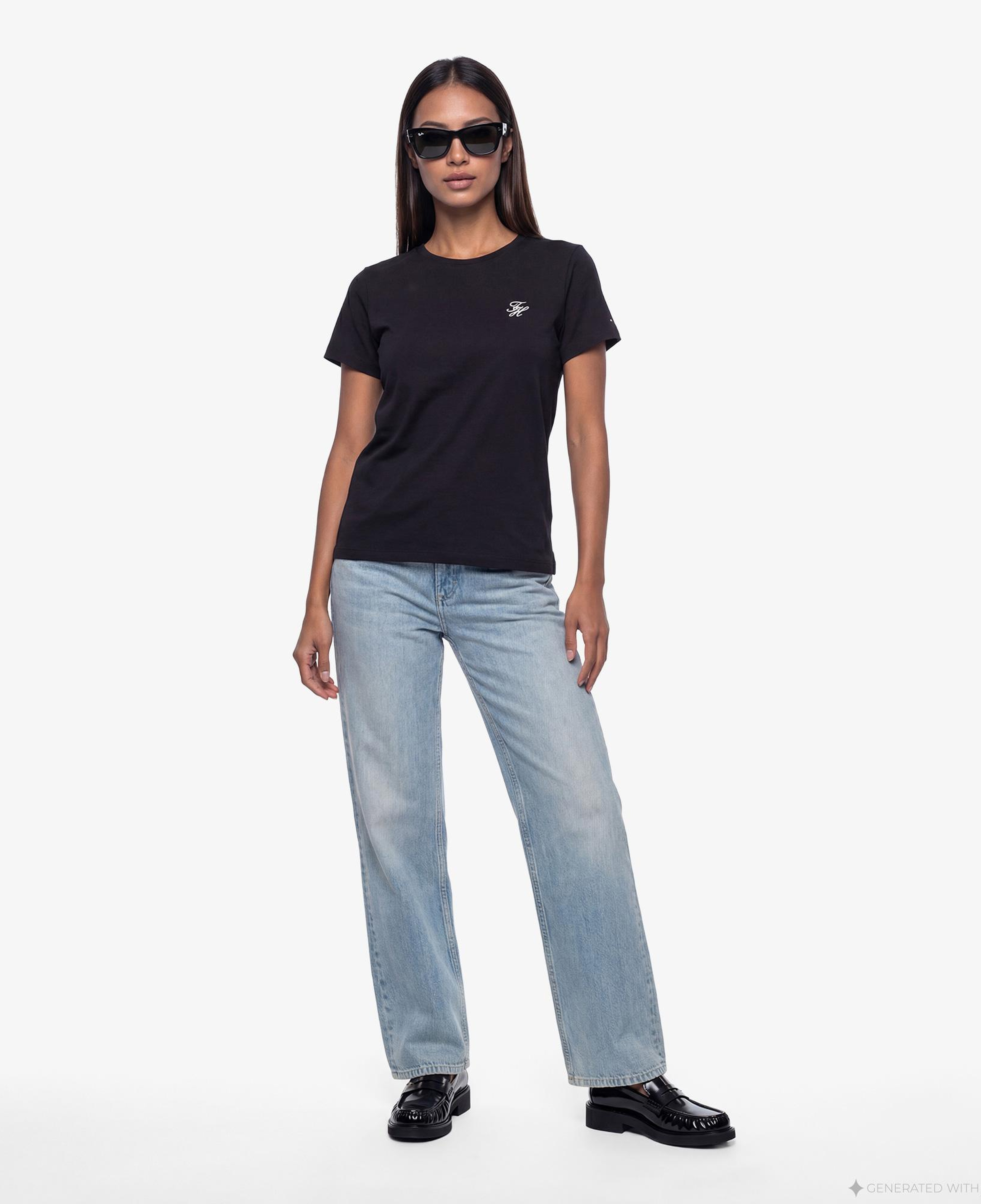 Tommy Hilfiger Script Kadın Siyah T-Shirt