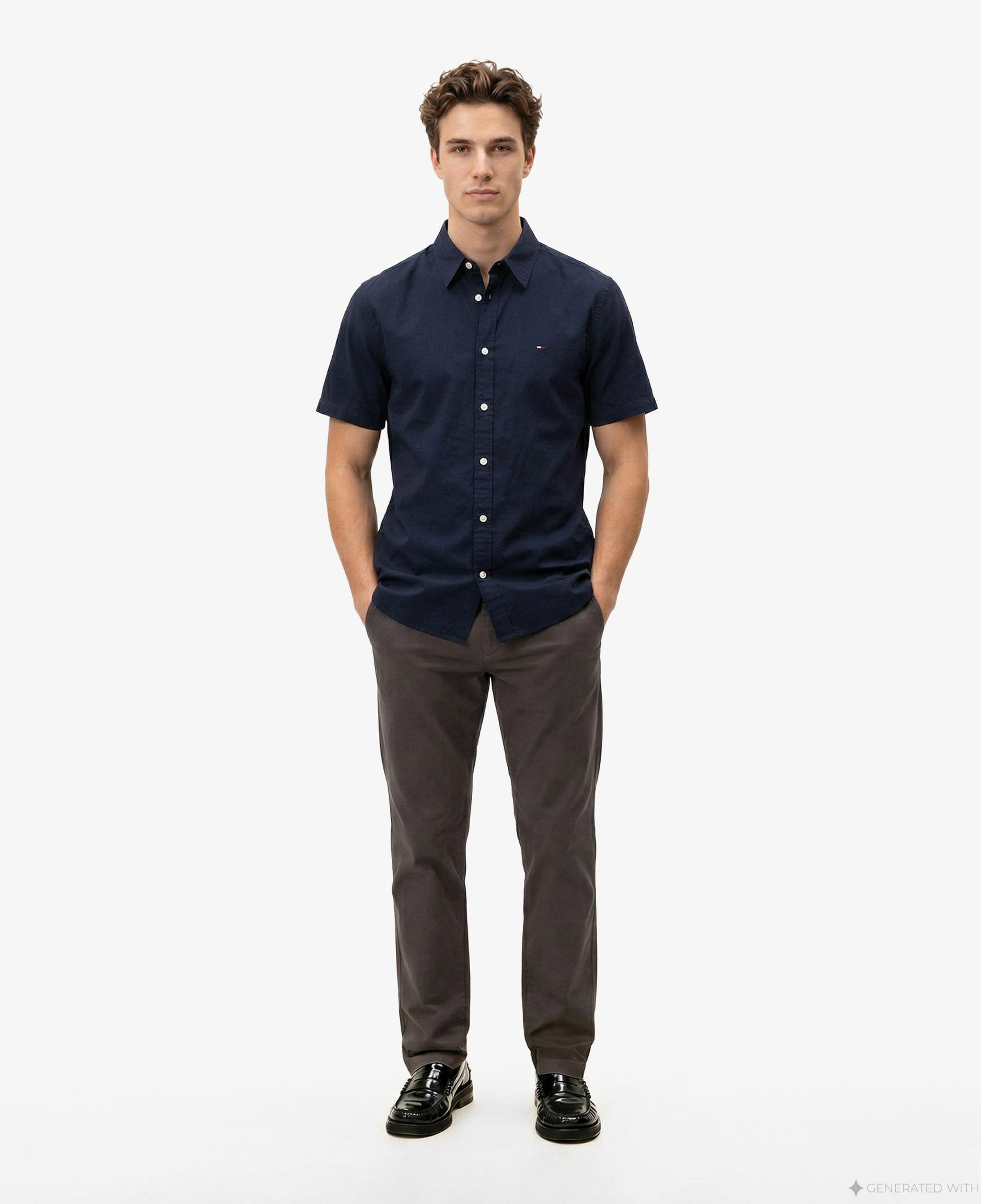 Tommy Hilfiger Textured Erkek Lacivert Gömlek