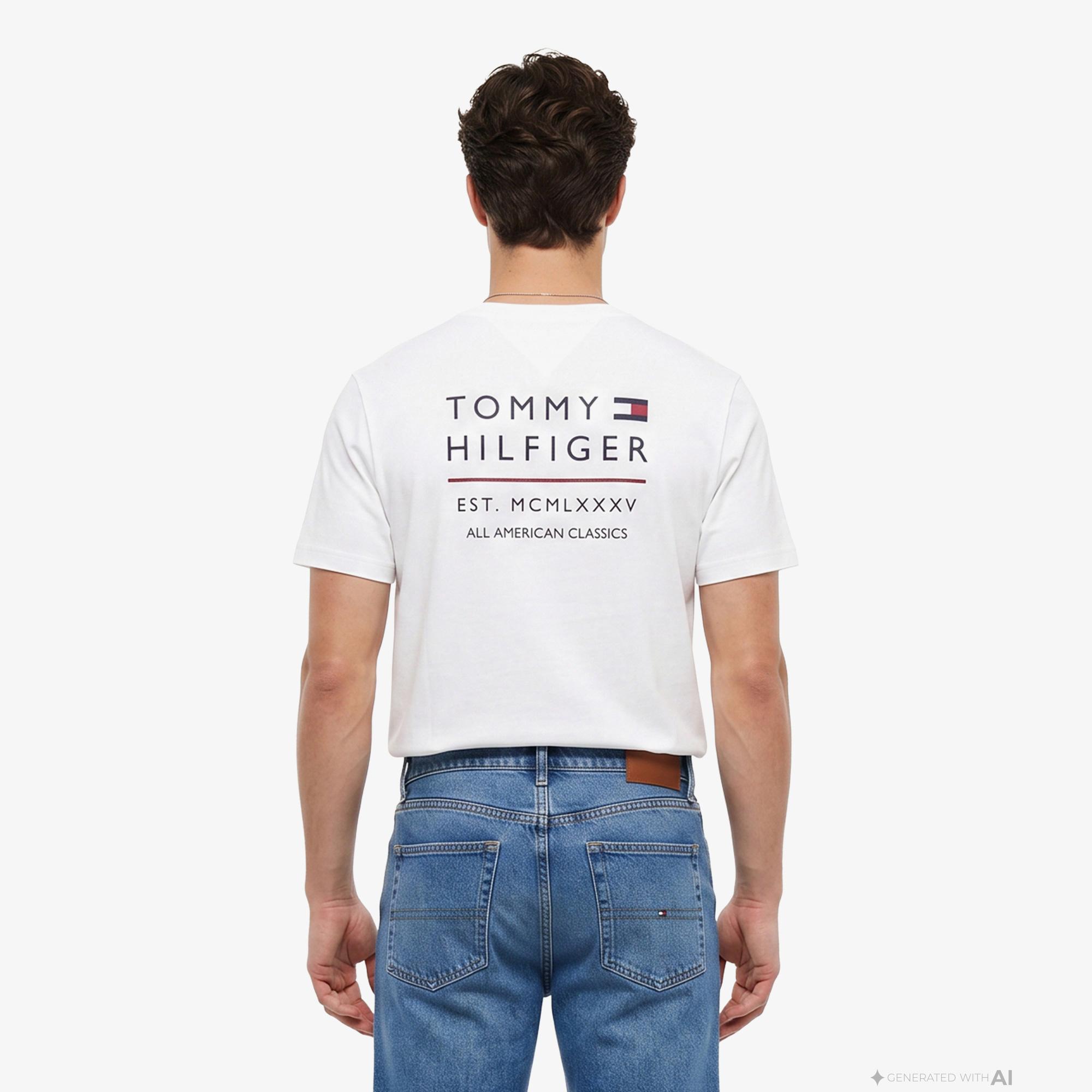 Tommy Hilfiger Brand Love Erkek Beyaz T-Shirt