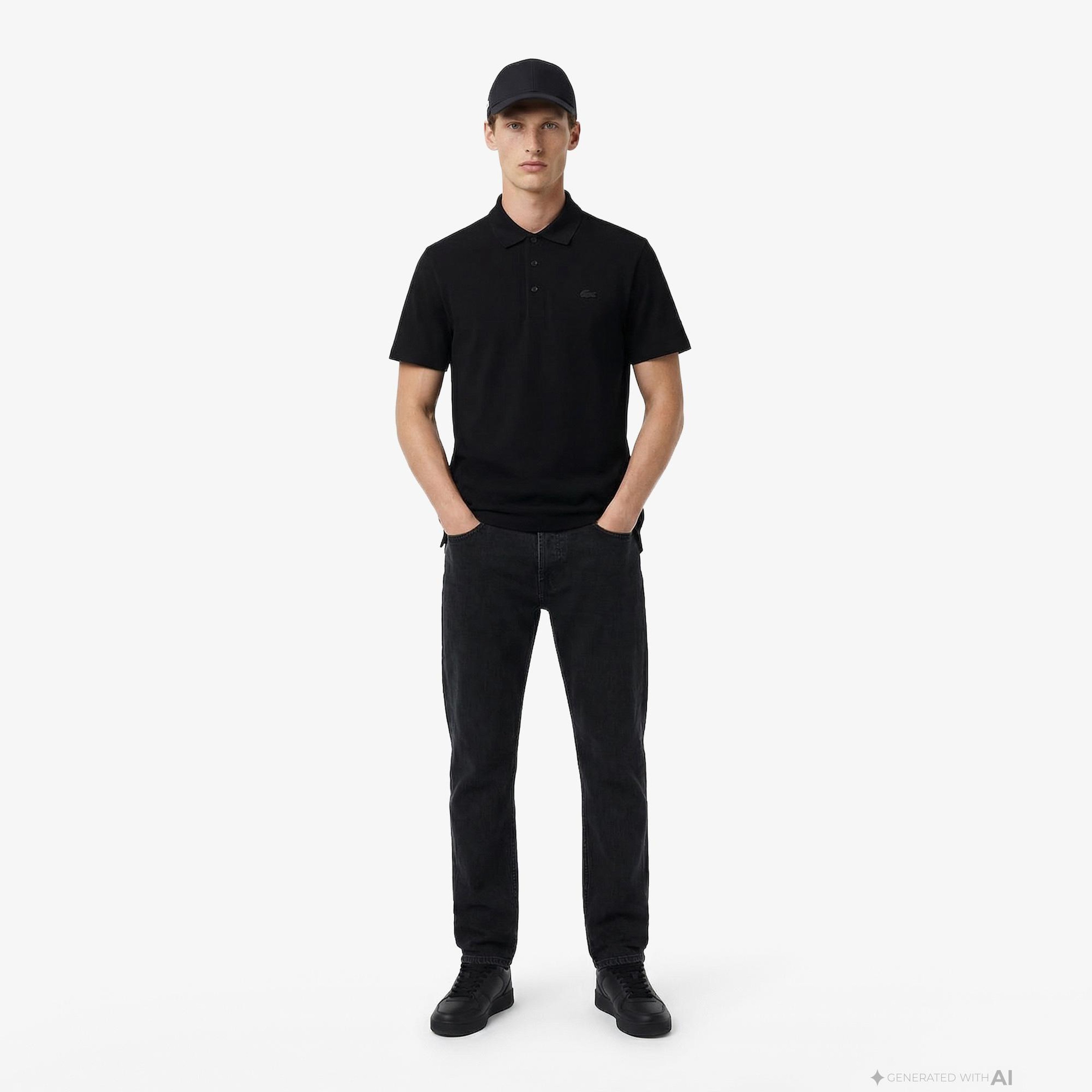 Erkek Regular Fit Siyah Polo