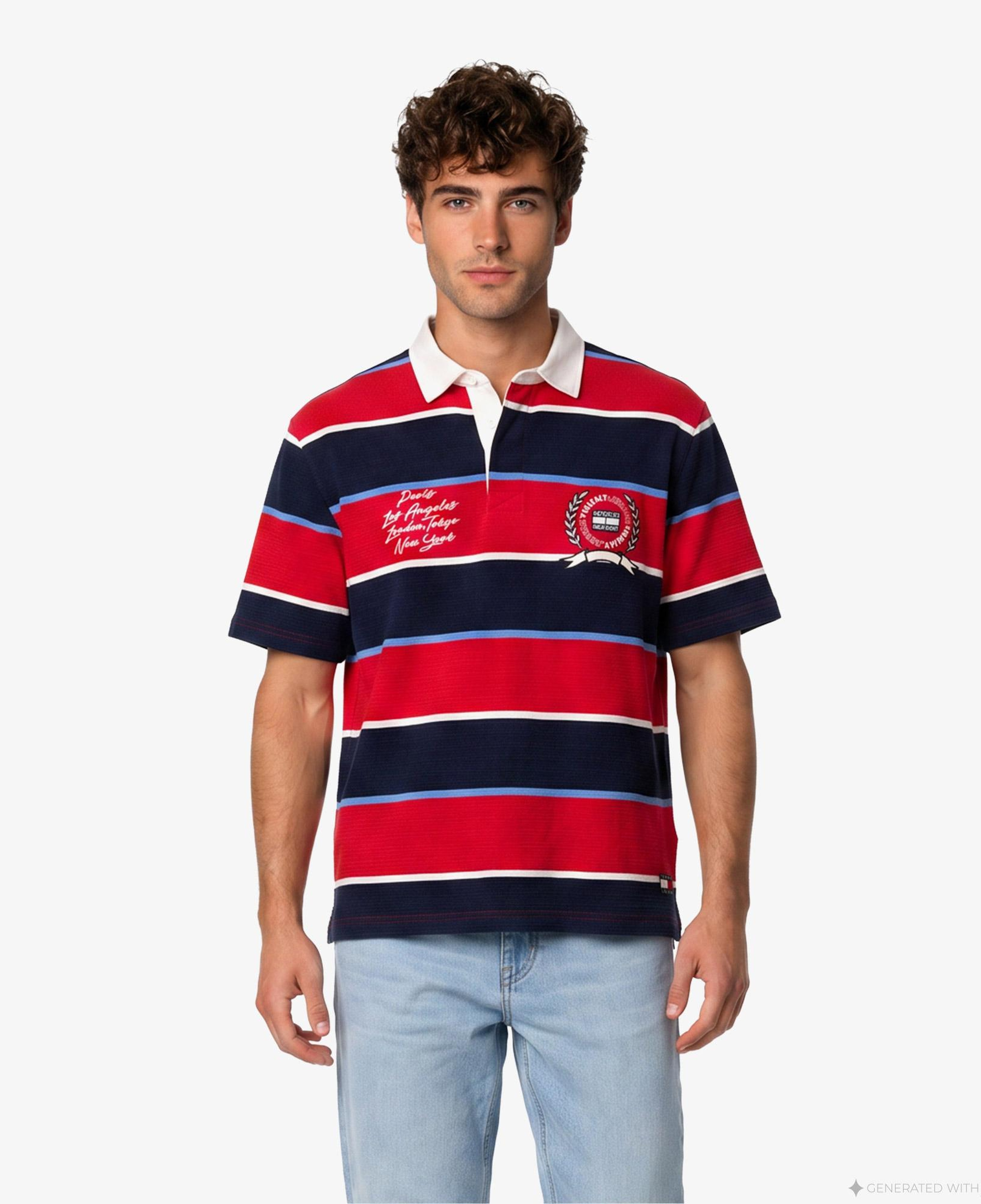 Tommy Hilfiger Rugby Erkek Kırmızı Polo Yaka T-Shirt
