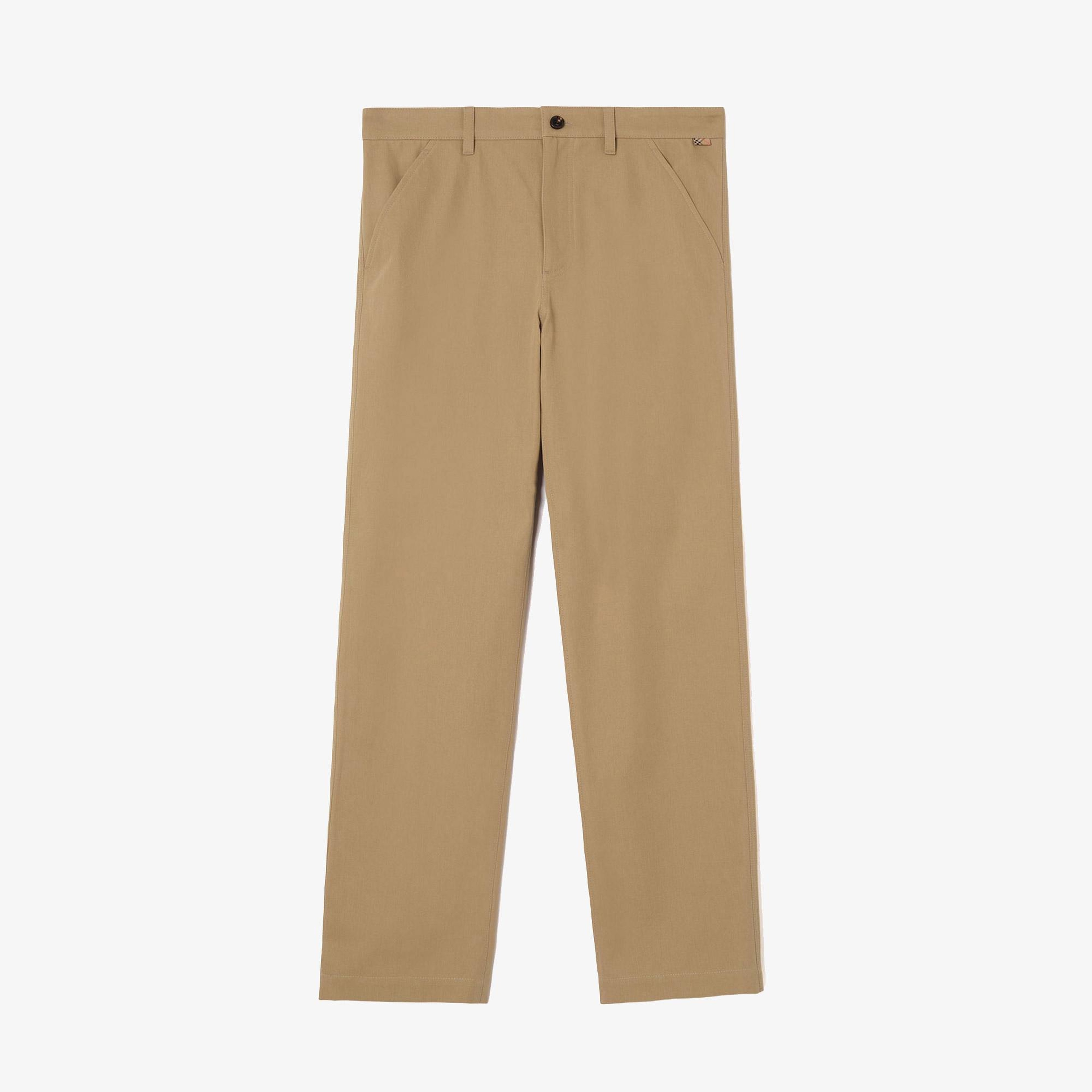 Burberry Cotton Twill Chinos Erkek Bej Pantolon