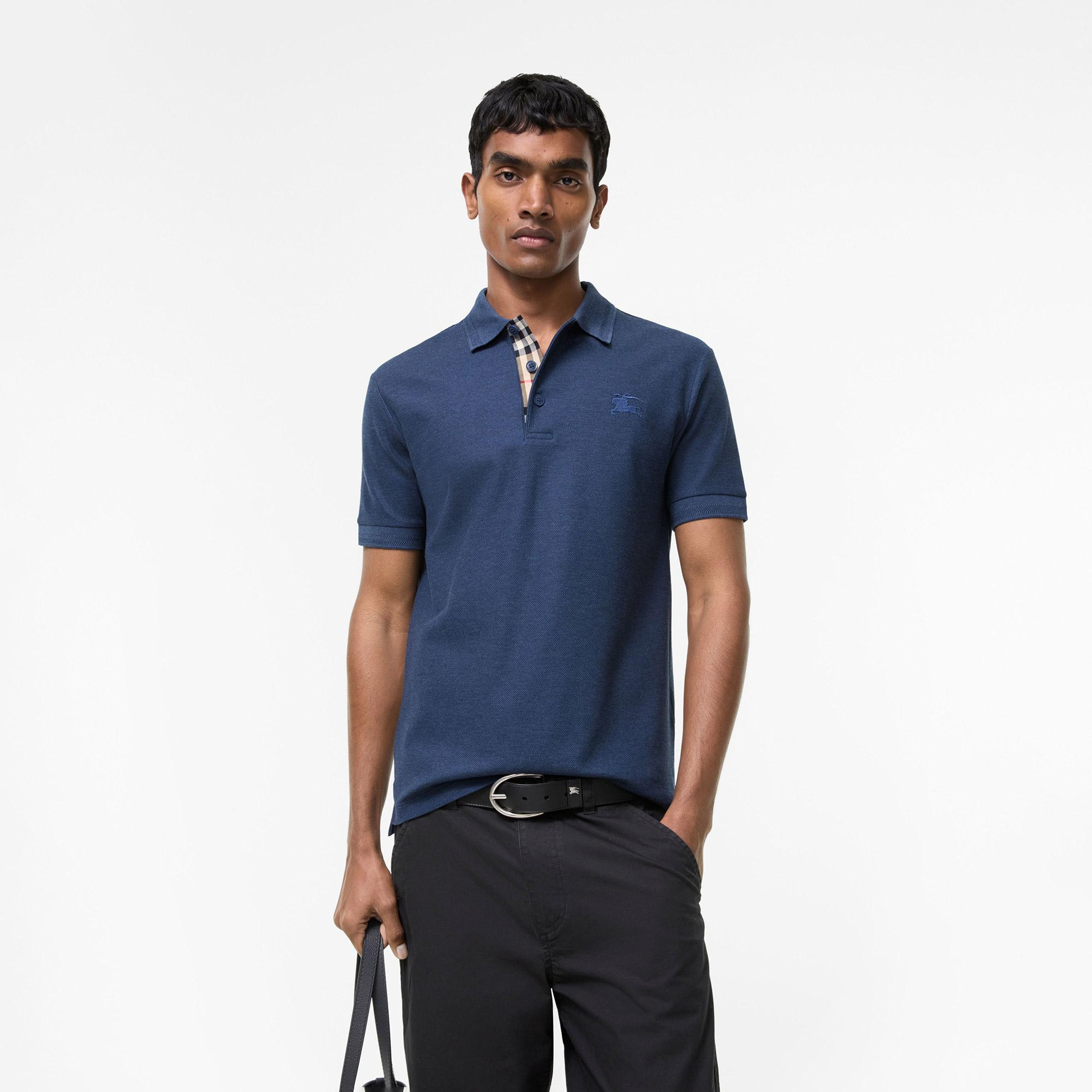 Burberry Cotton Erkek Lacivert Polo