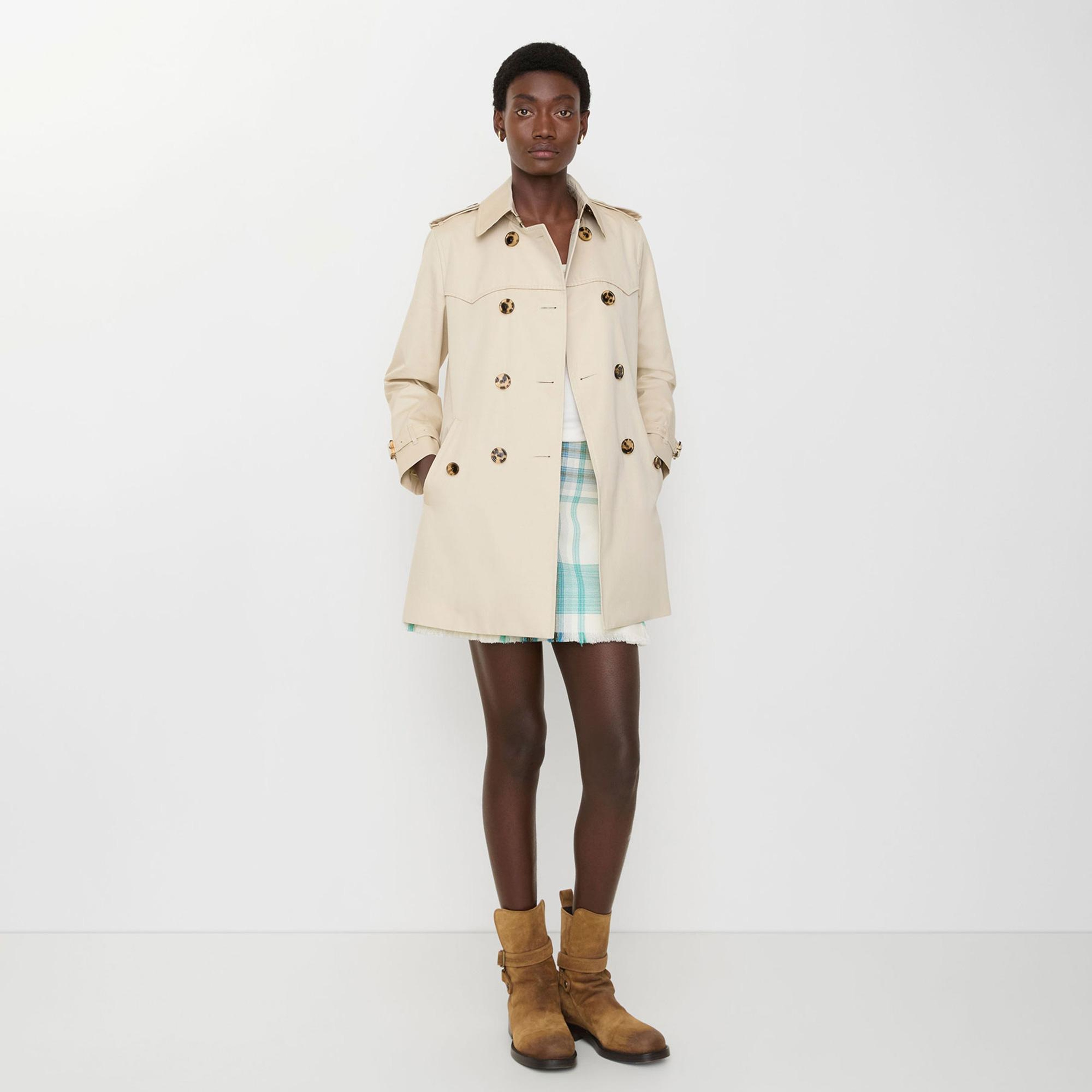 Burberry Short Summerside Gabardine Kadın Krem Trençkot