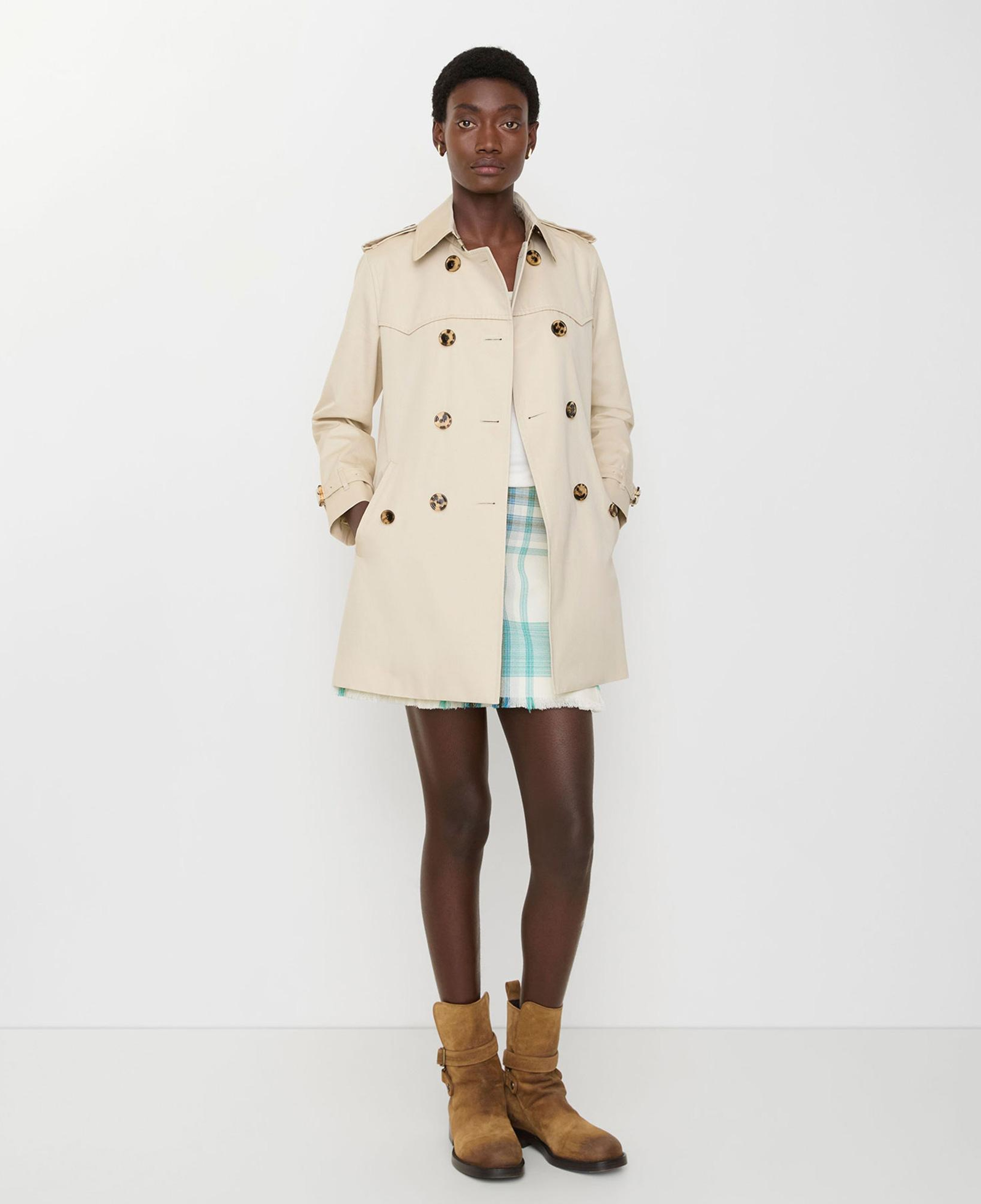 Burberry Short Summerside Gabardine Kadın Krem Trençkot