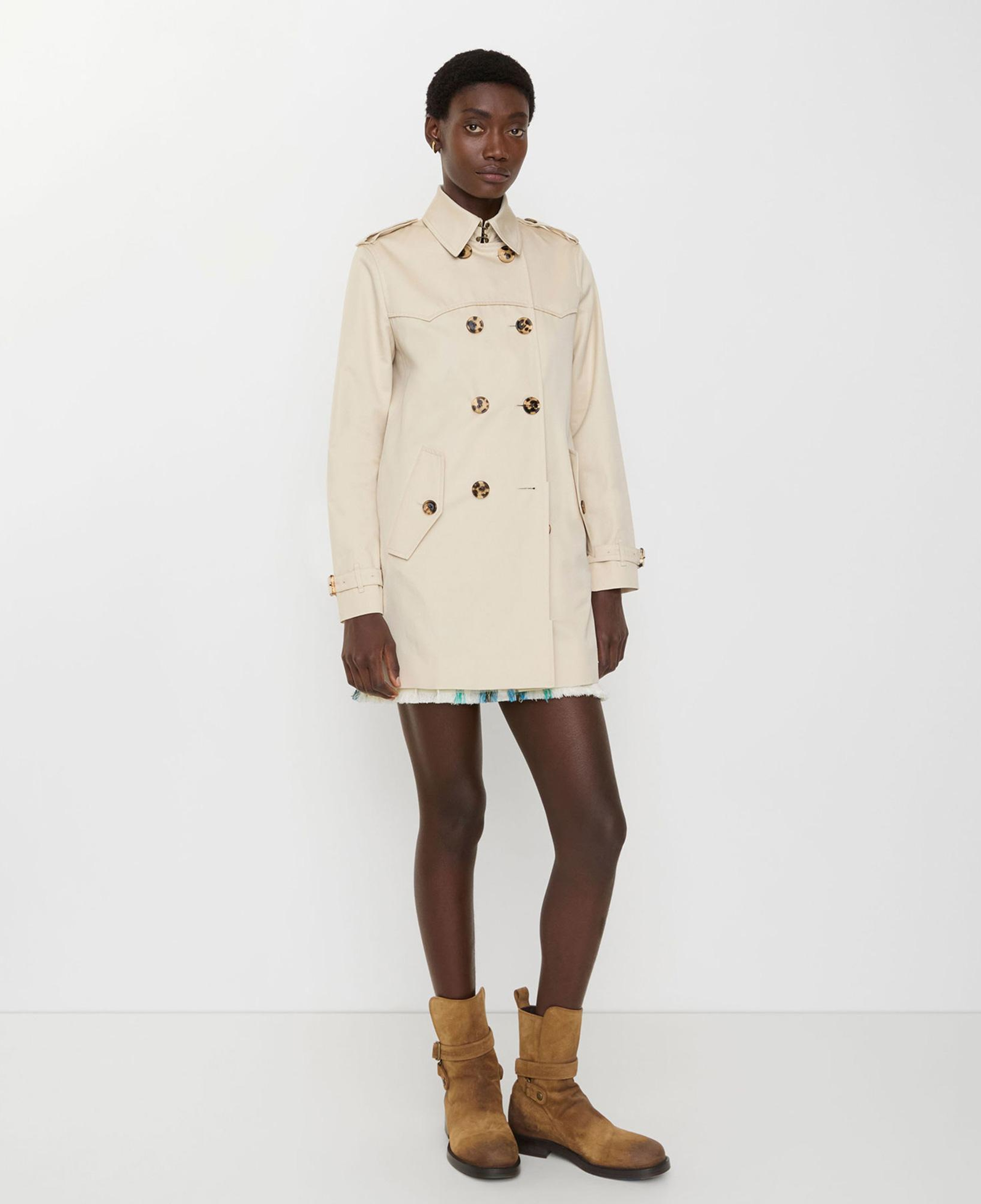 Burberry Short Summerside Gabardine Kadın Krem Trençkot