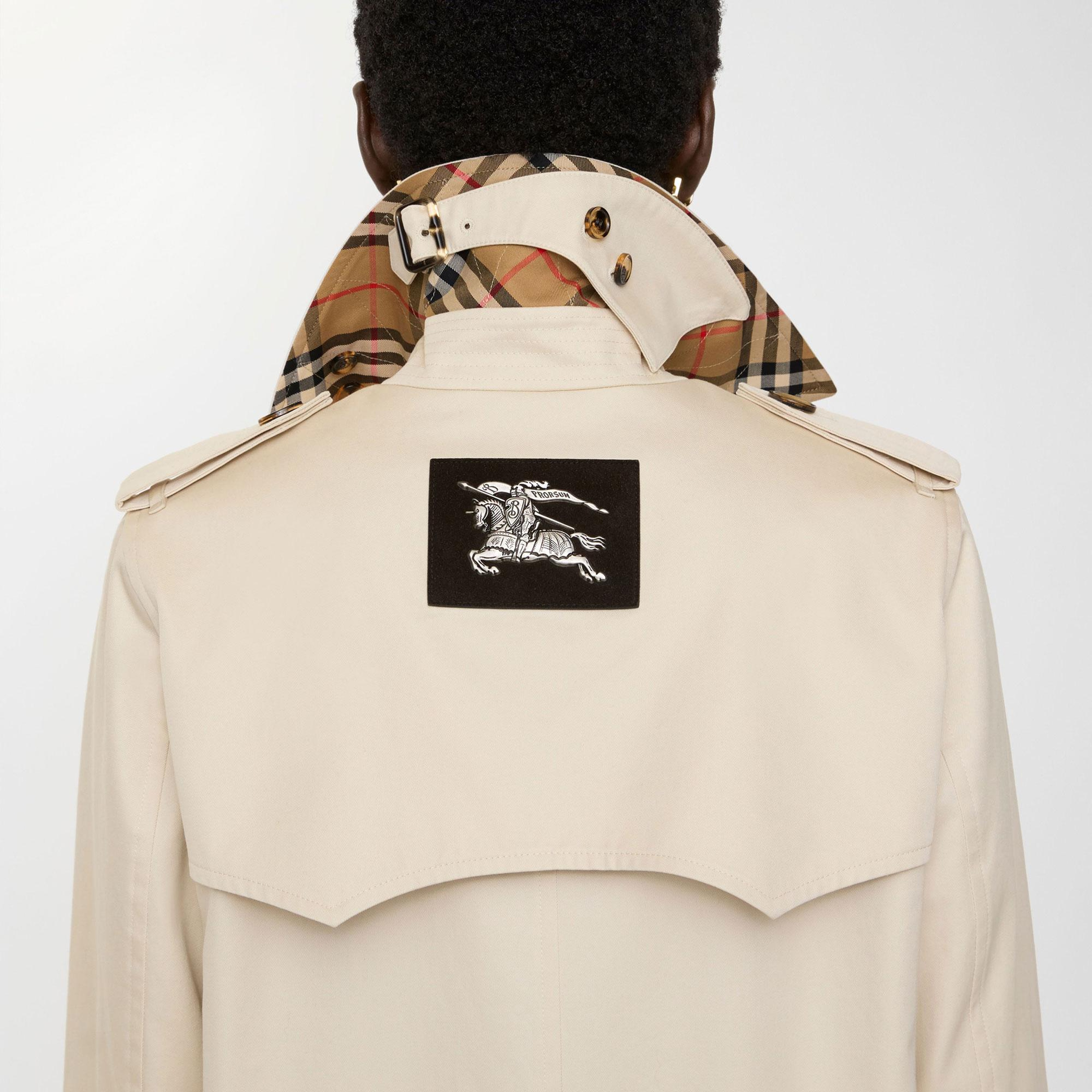 Burberry Short Summerside Gabardine Kadın Krem Trençkot