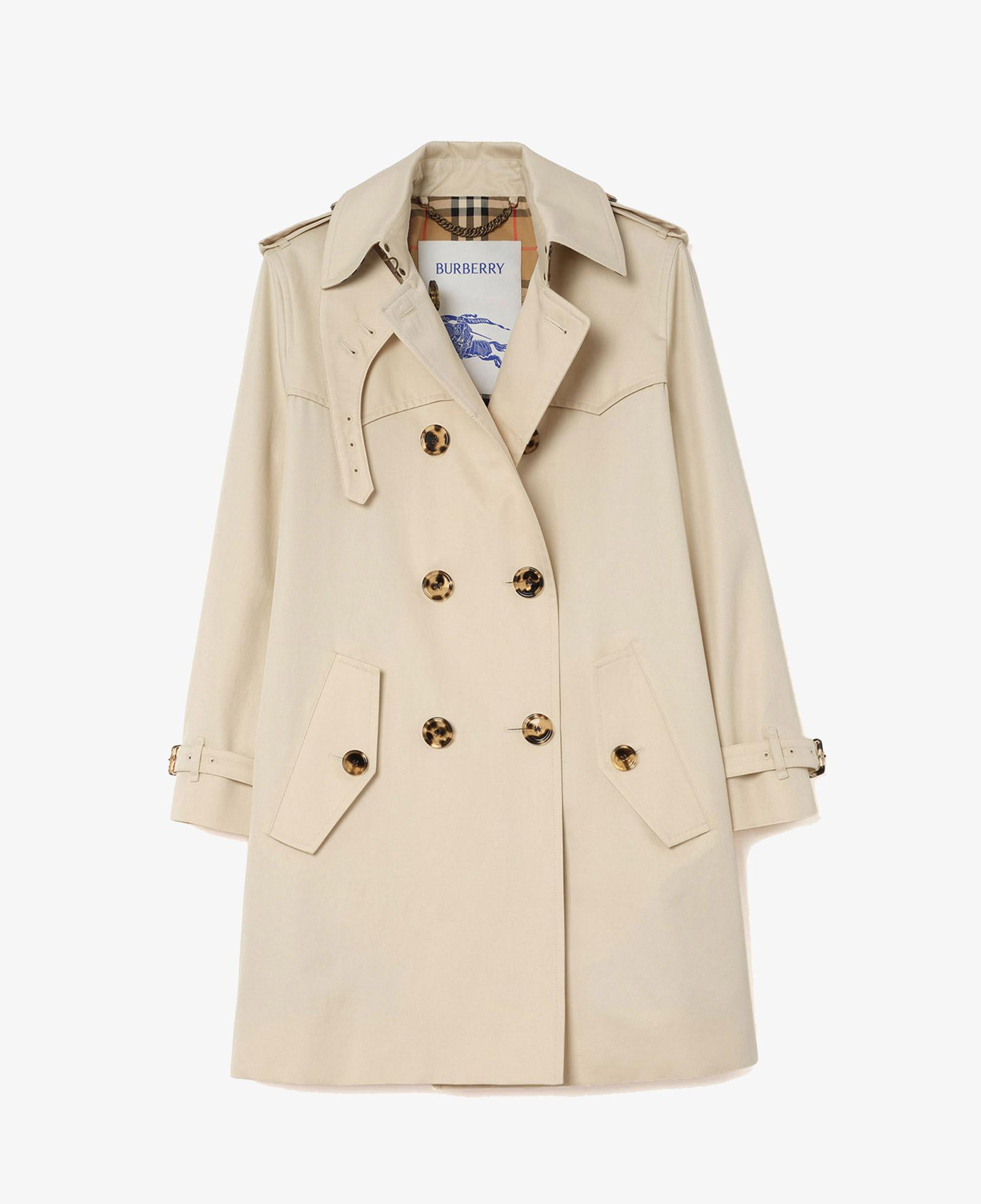 Burberry Short Summerside Gabardine Kadın Krem Trençkot