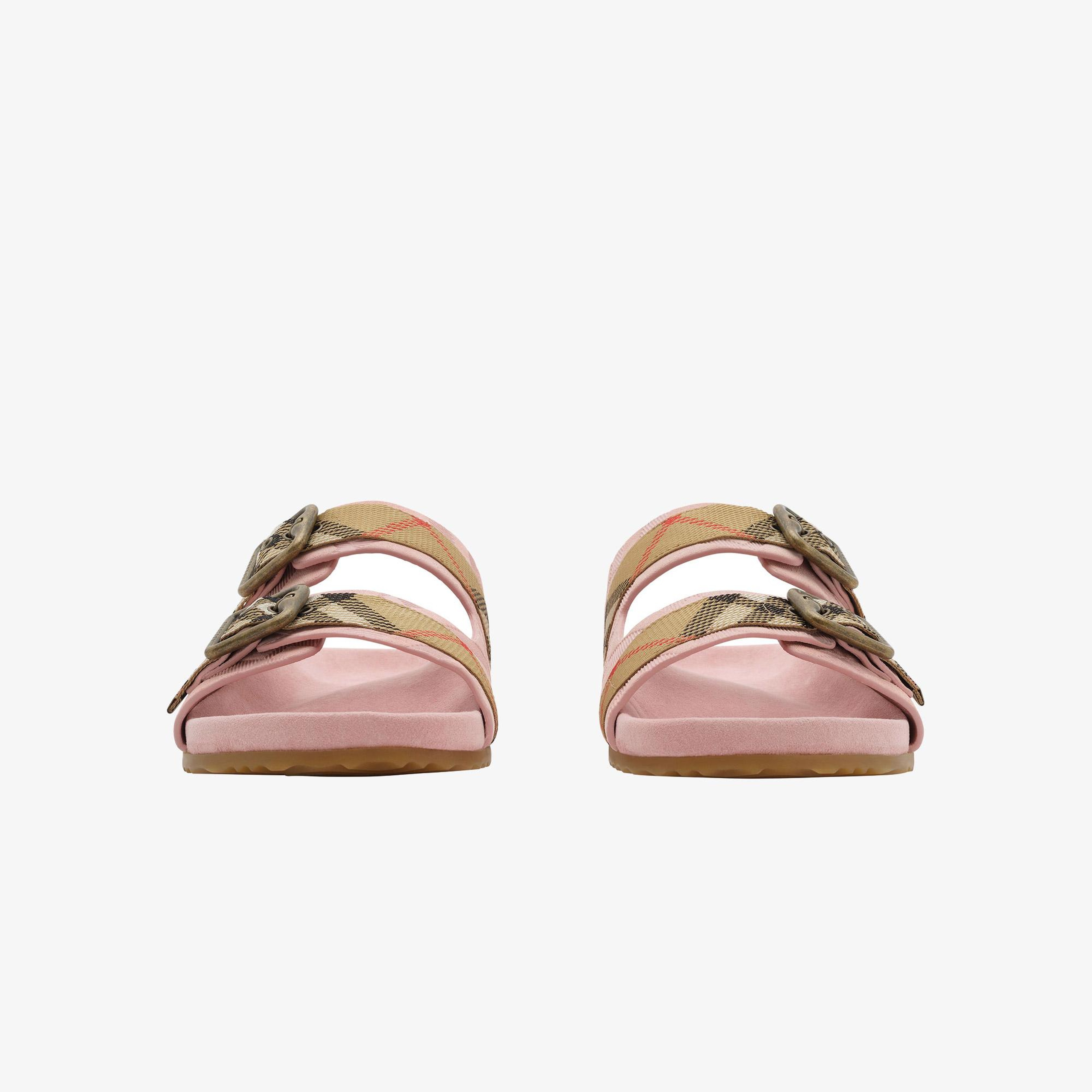 Burberry Check Suede Urchin Kadın Pembe Sandalet