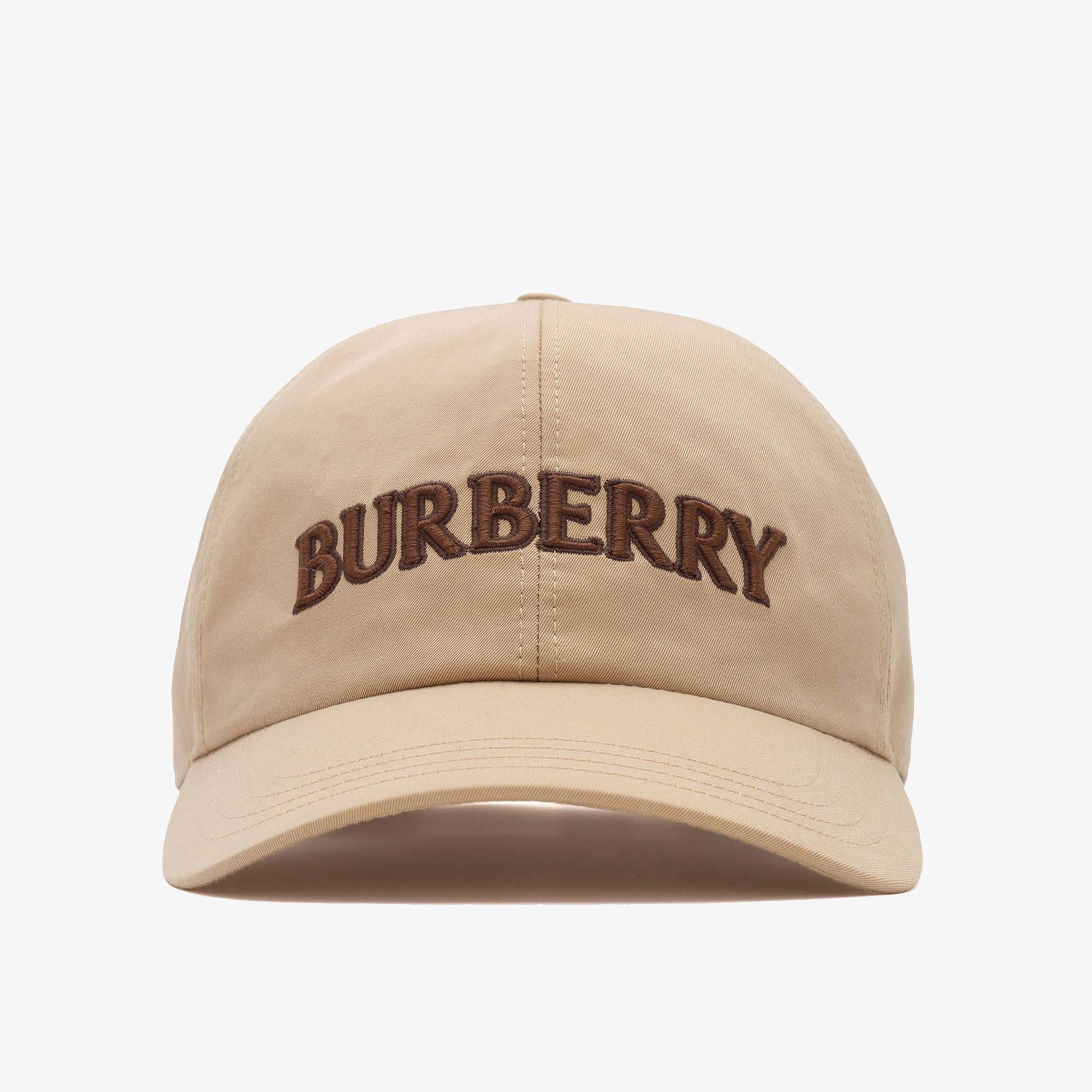 Burberry Logo Gabardine Baseball Erkek Bej Şapka