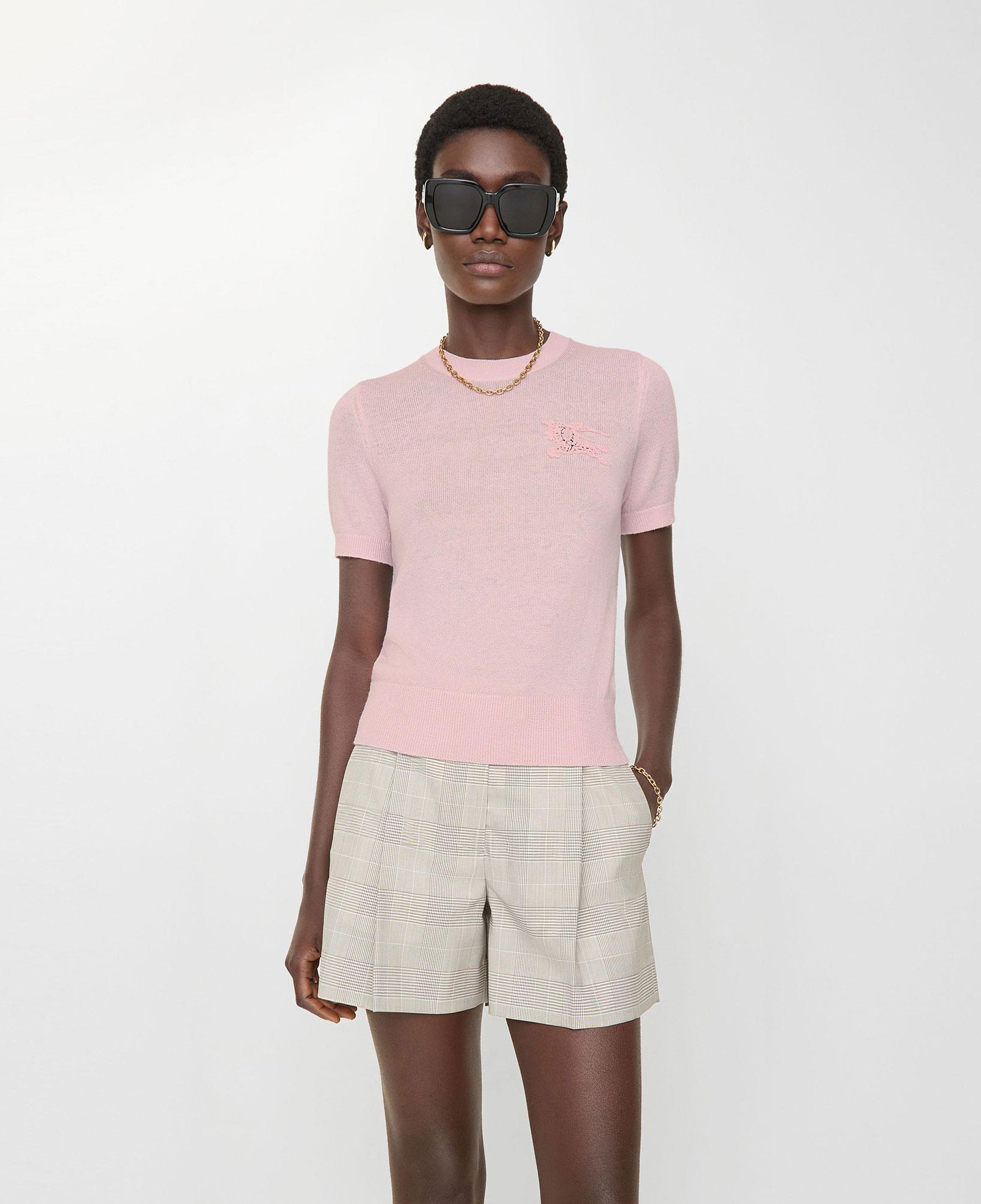 Burberry Ekd Wool Cotton Kadın Pembe Trıko