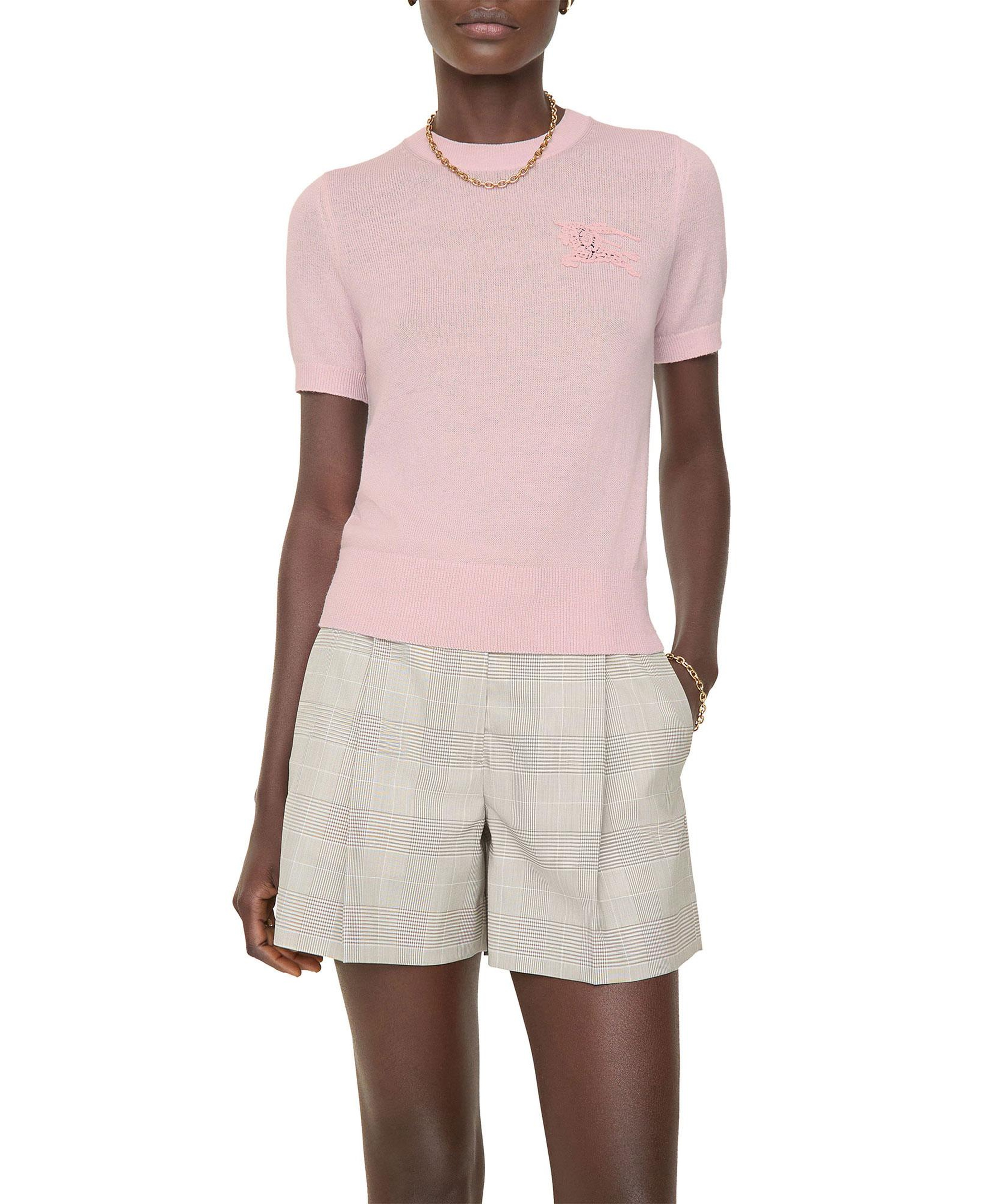 Burberry Ekd Wool Cotton Kadın Pembe Trıko