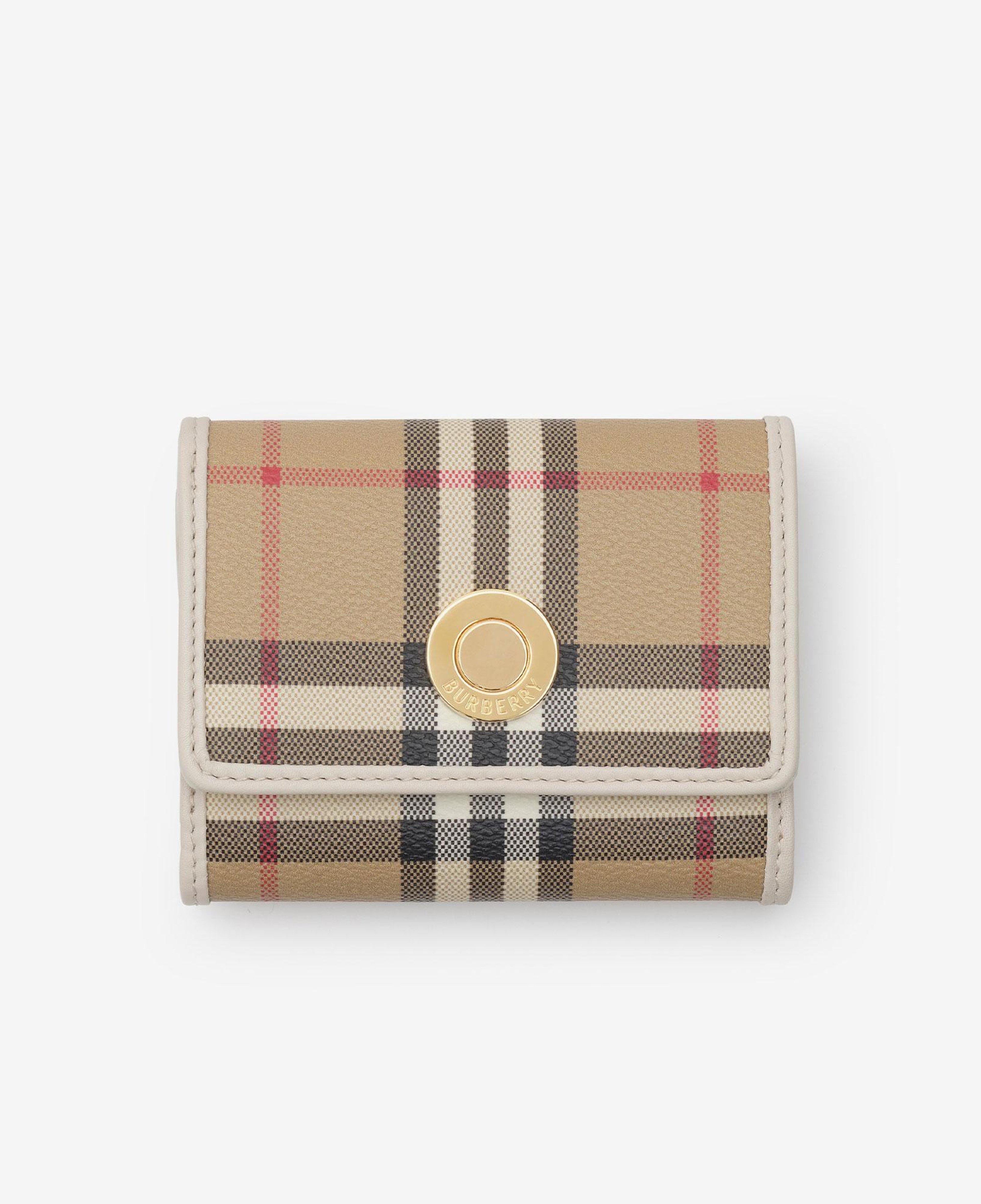 Burberry Small Check Folding Kadın Bej Cüzdan