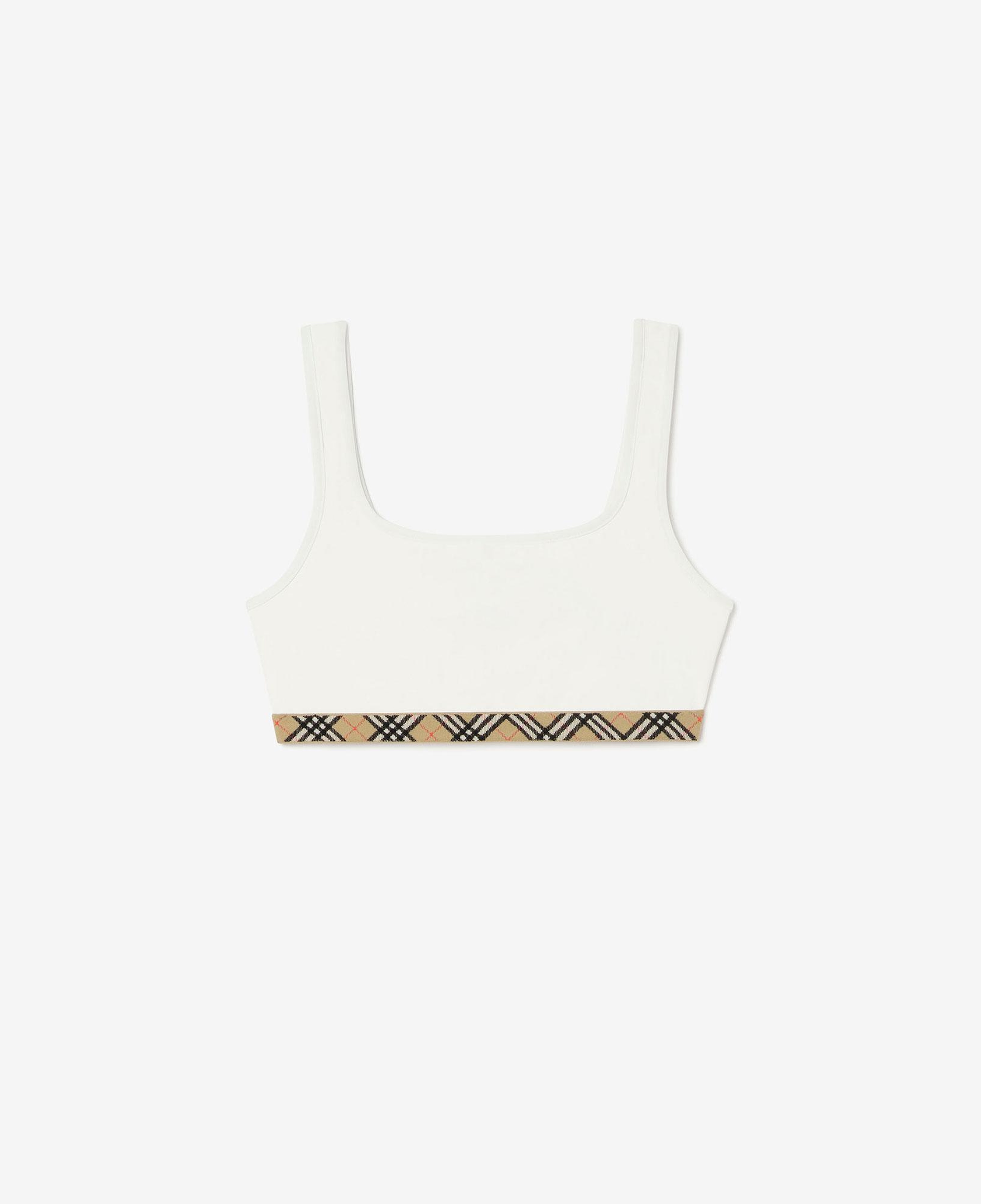 Burberry Check Trim Kadın Beyaz Bikini Üstü